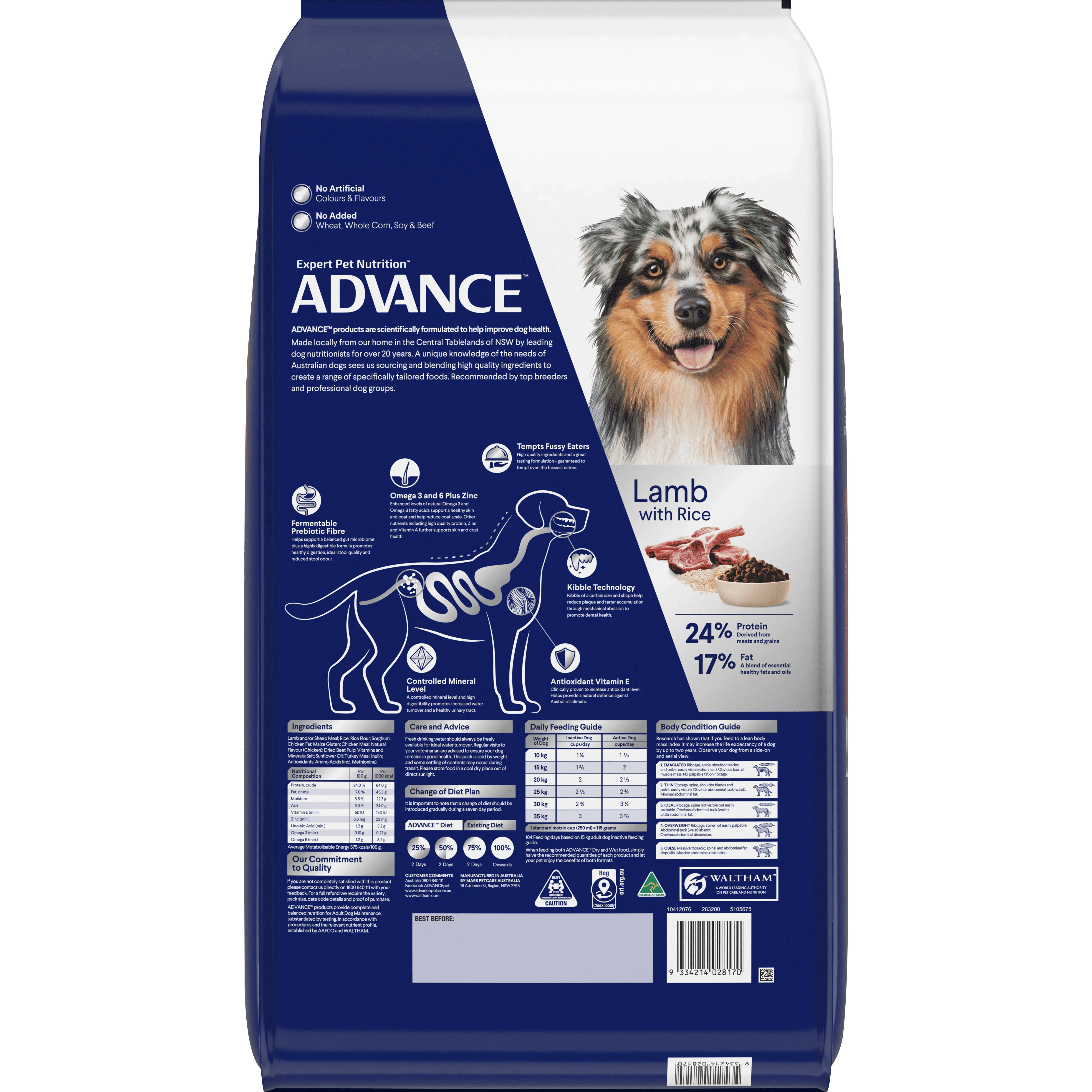 ADVANCE - Adult Medium Breed Lamb with Rice Dog Dry Food (20kg) - Image 2