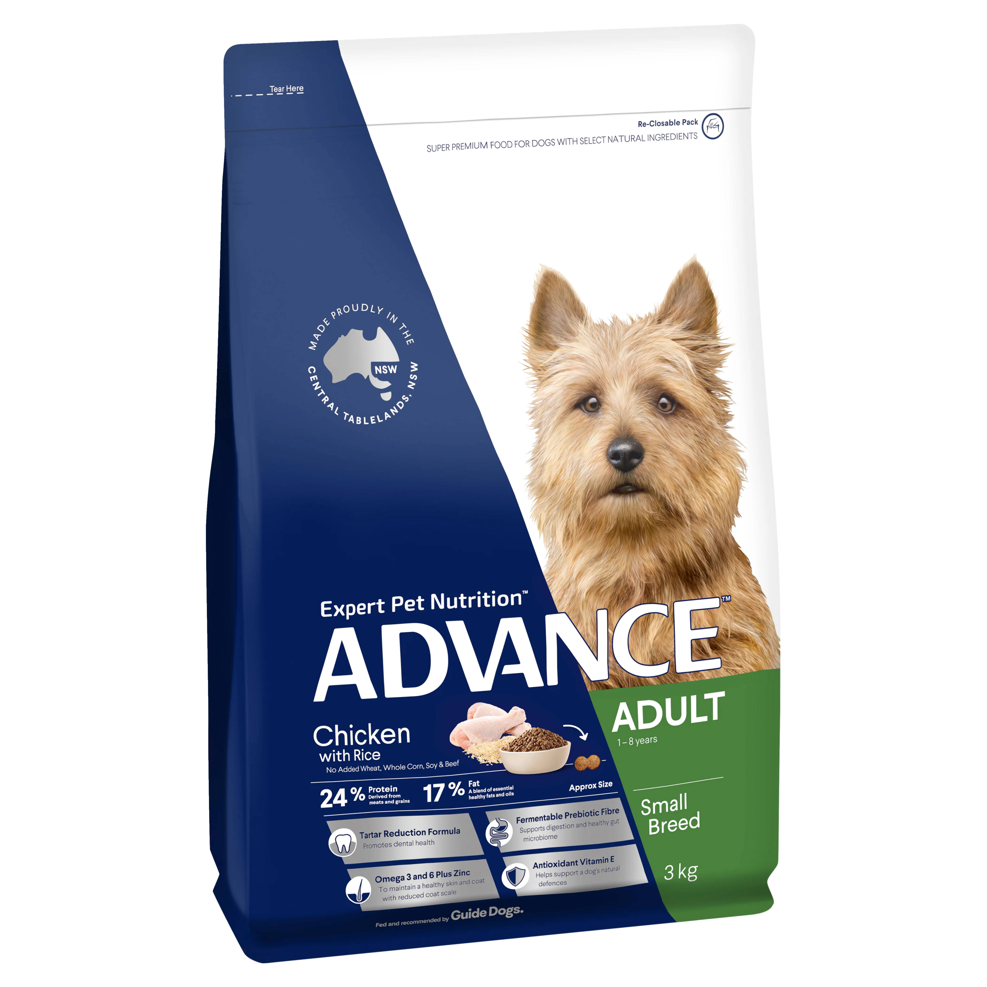 ADVANCE - Adult Small Breed Chicken with Rice Dog Dry Food (3kg) - Image 2