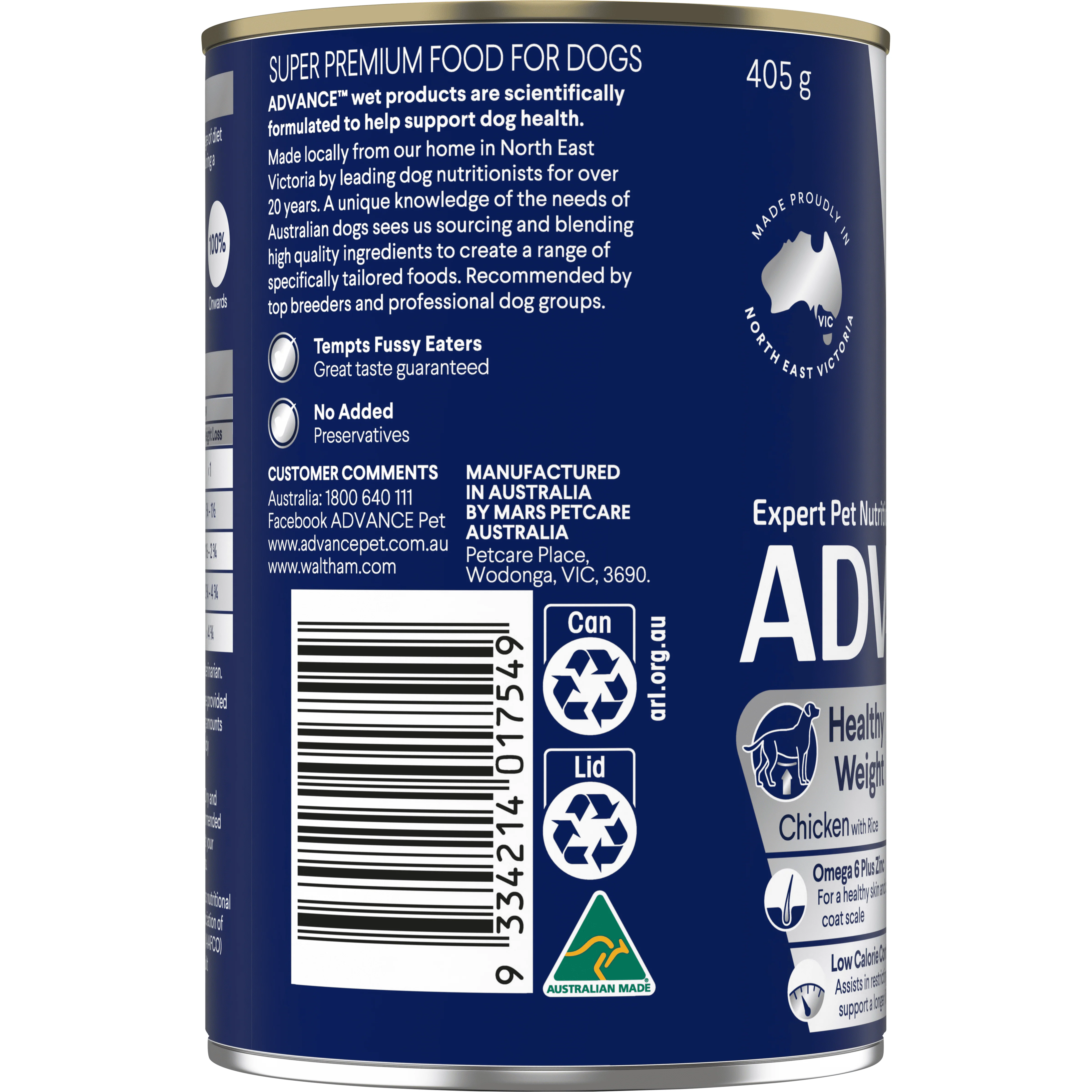 ADVANCE - Healthy Weight Adult All Breed Chicken with Rice Dog Wet Food (405g) - Image 5