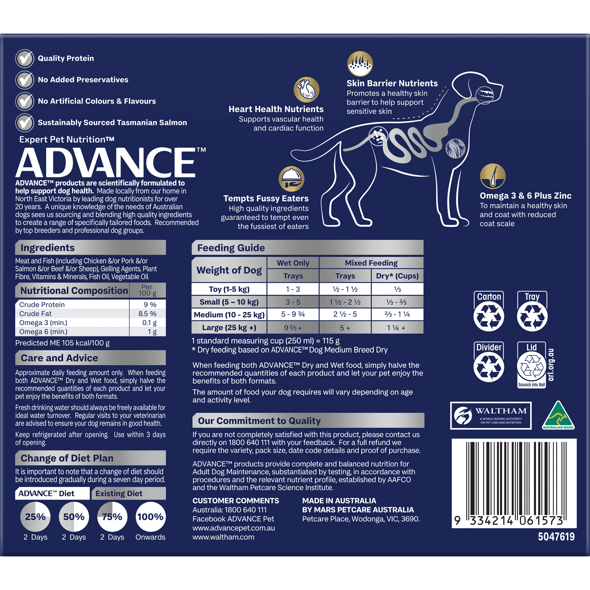 ADVANCE - Oodles Adult with Salmon Dog Wet Food (100g x 12pk) - Image 3
