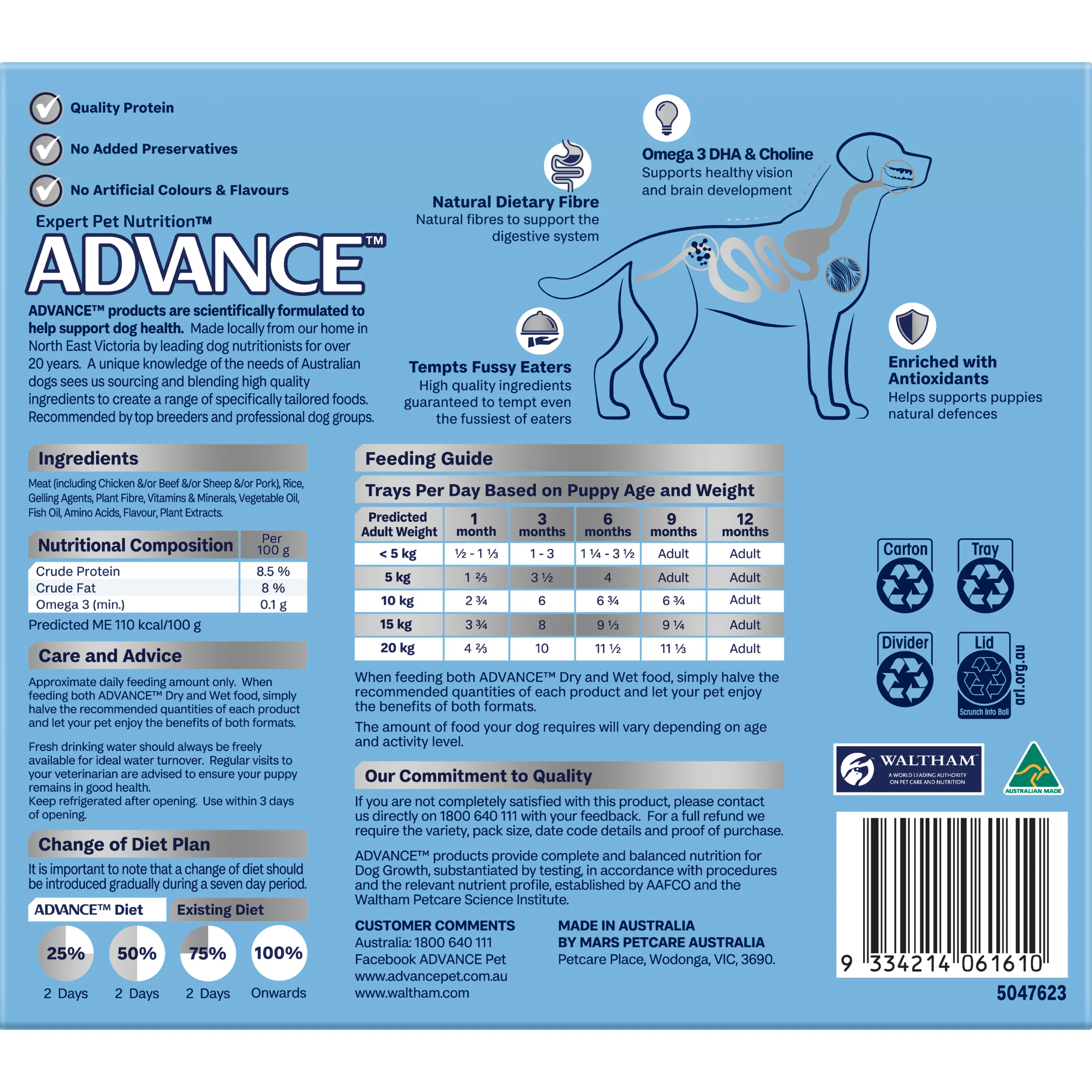 ADVANCE - Puppy Growth Chicken with Rice Dog Wet Food (100g x 12pk) - Image 3