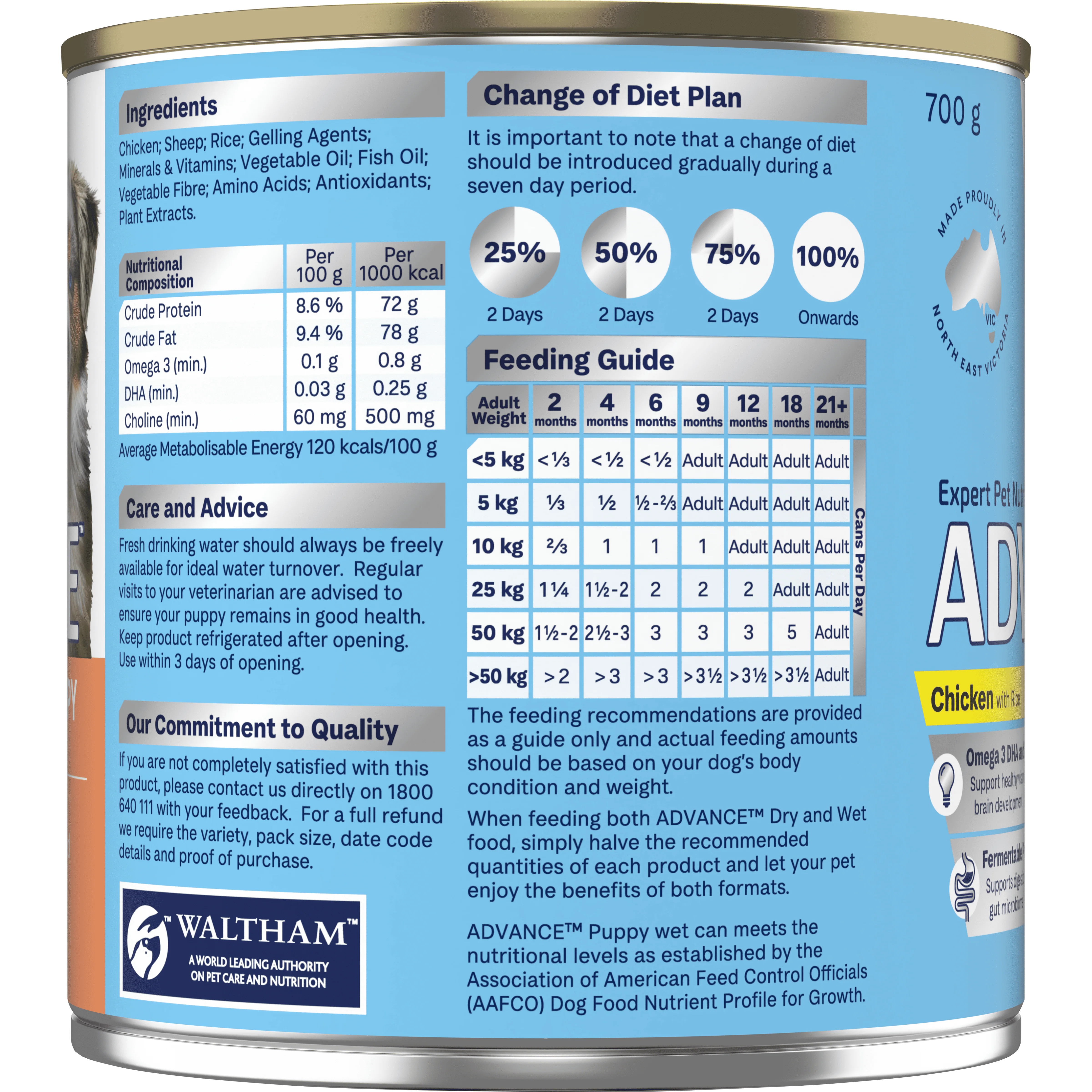 ADVANCE - Puppy Growth Chicken with Rice Dog Wet Food (700g) - Image 3