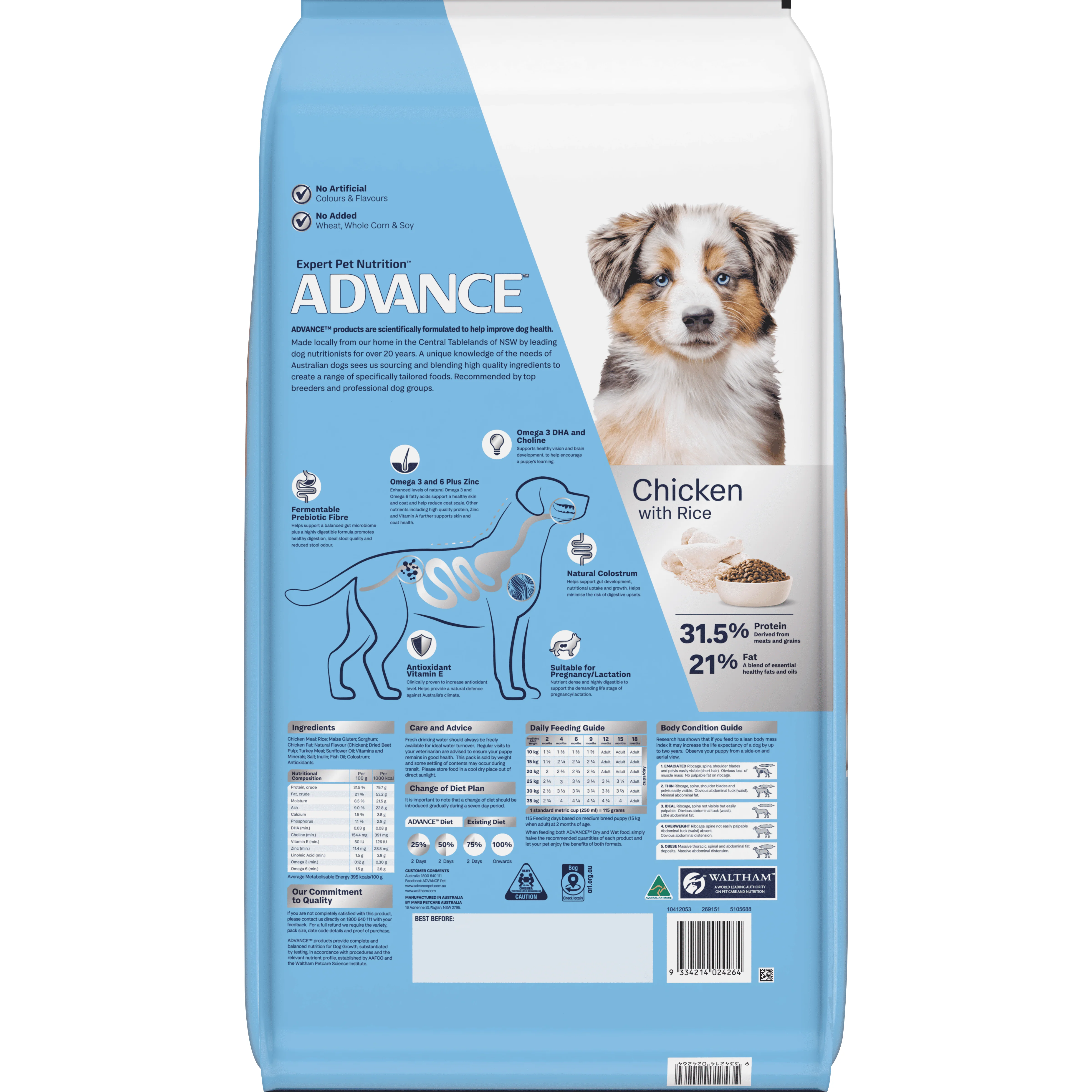 ADVANCE - Puppy Medium Breed Chicken with Rice Dog Dry Food (20kg) - Image 2
