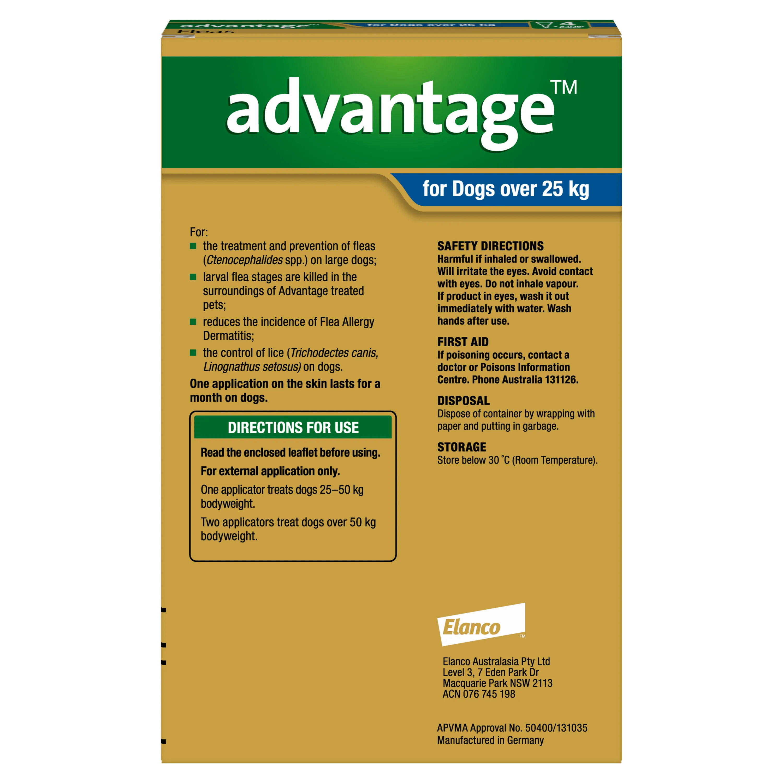Advantage - Flea Treatment for Dogs over 25kg (4pk) - Image 2