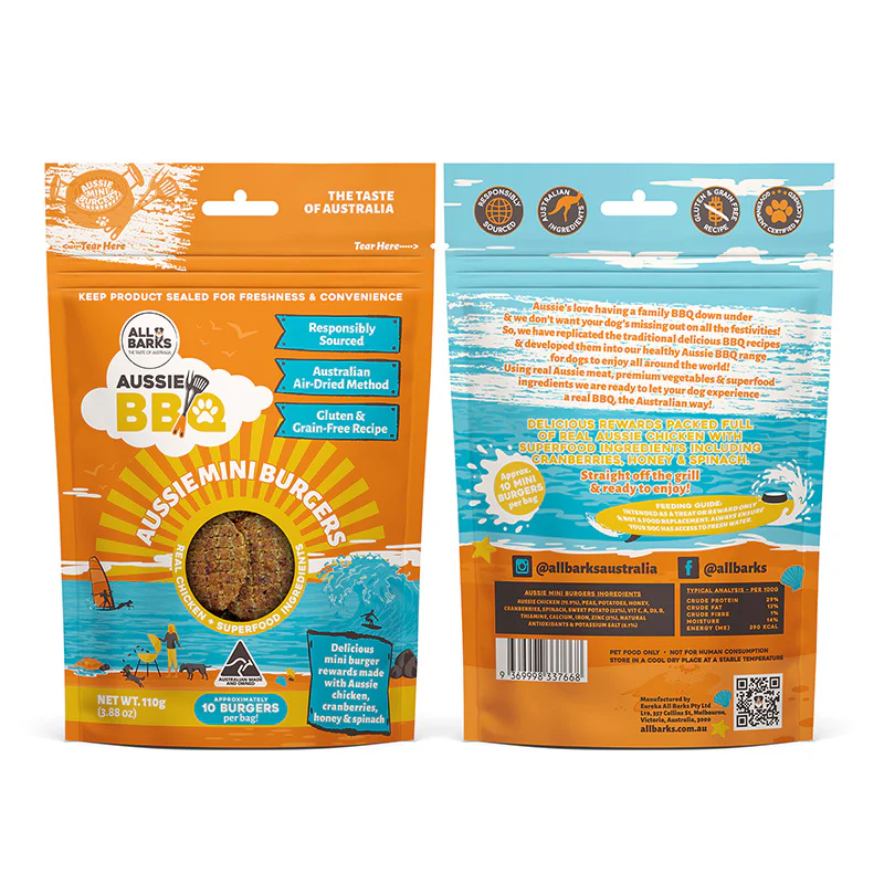 All Barks - Aussie Mini Burgers Chicken & Superfoods (110g) - Image 2
