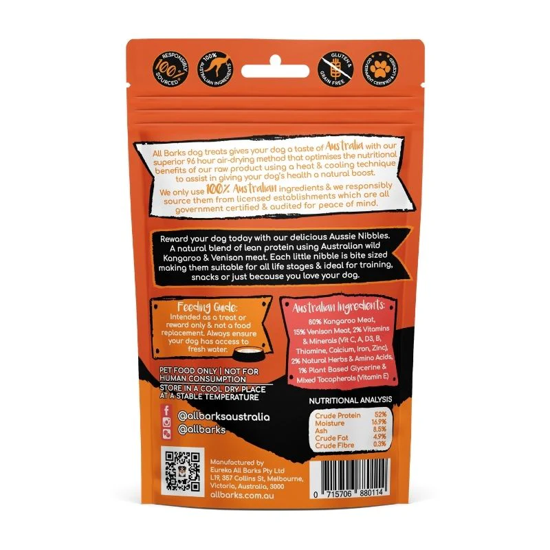 All Barks - Aussie Nibbles Kangaroo & Venison (100g) - Image 2