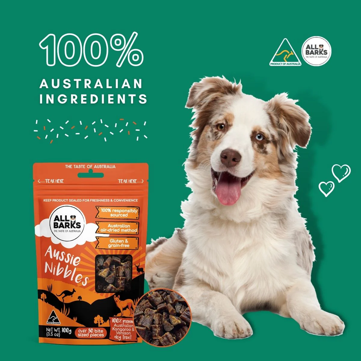 All Barks - Aussie Nibbles Kangaroo & Venison (100g) - Image 4