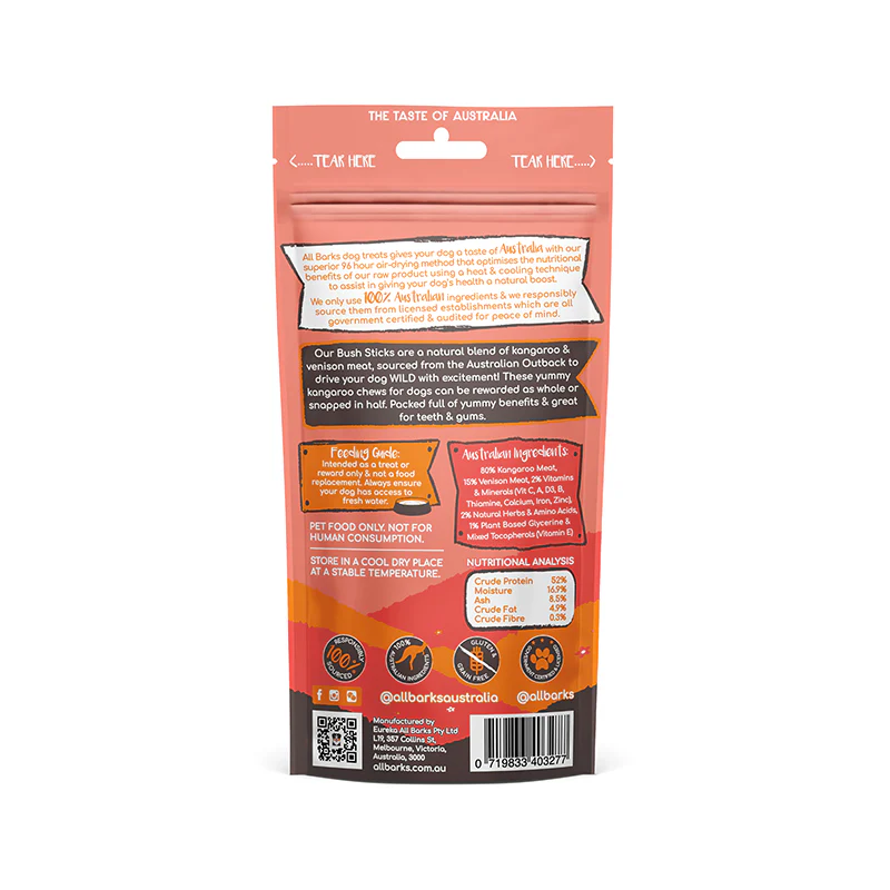 All Barks - Bush Sticks Kangaroo & Venison (110g) - Image 2