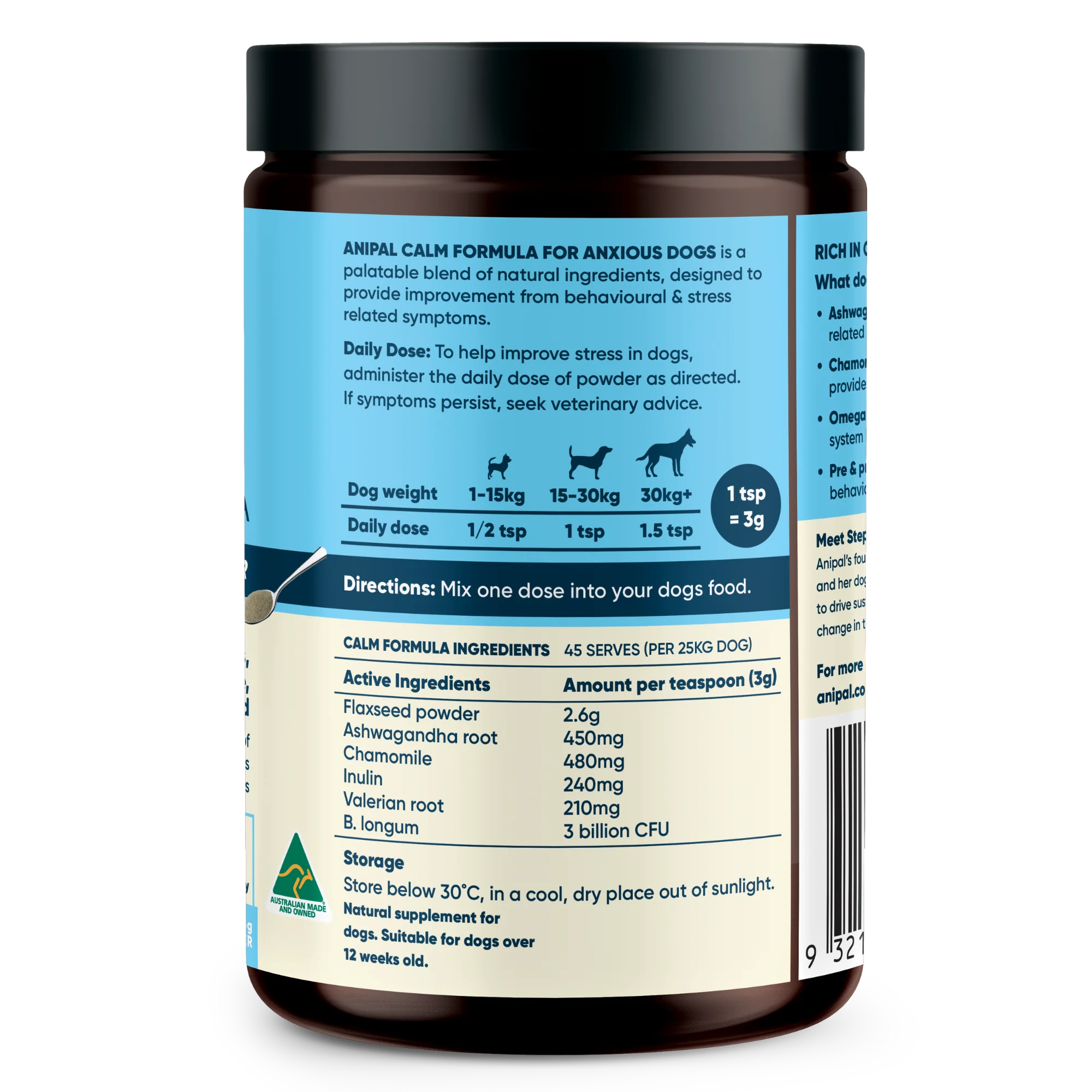 Anipal Calm Formula Powder Meal Topper 135g - Image 3