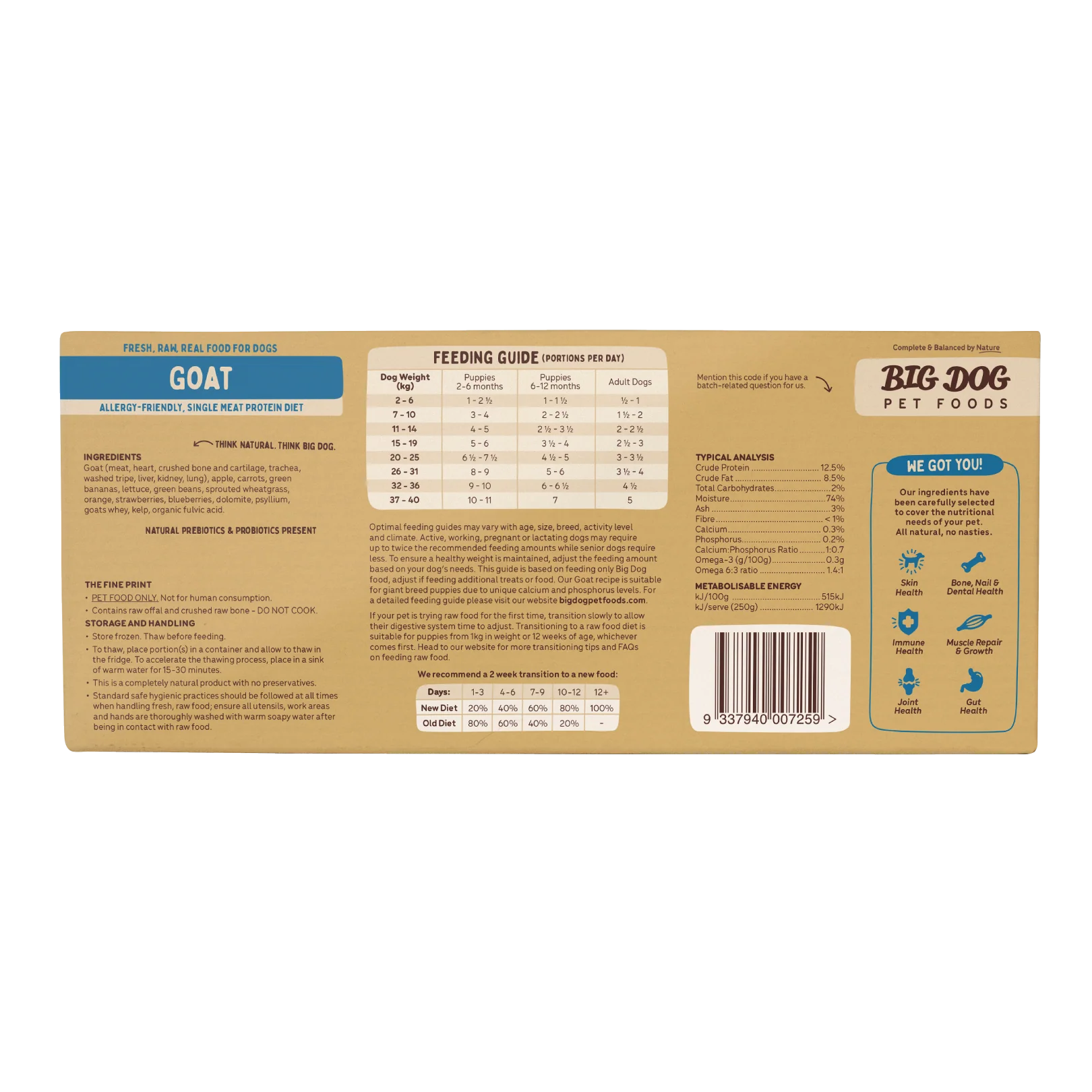 Big Dog - Allergy Friendly Goat for Dogs (3kg) - Image 4