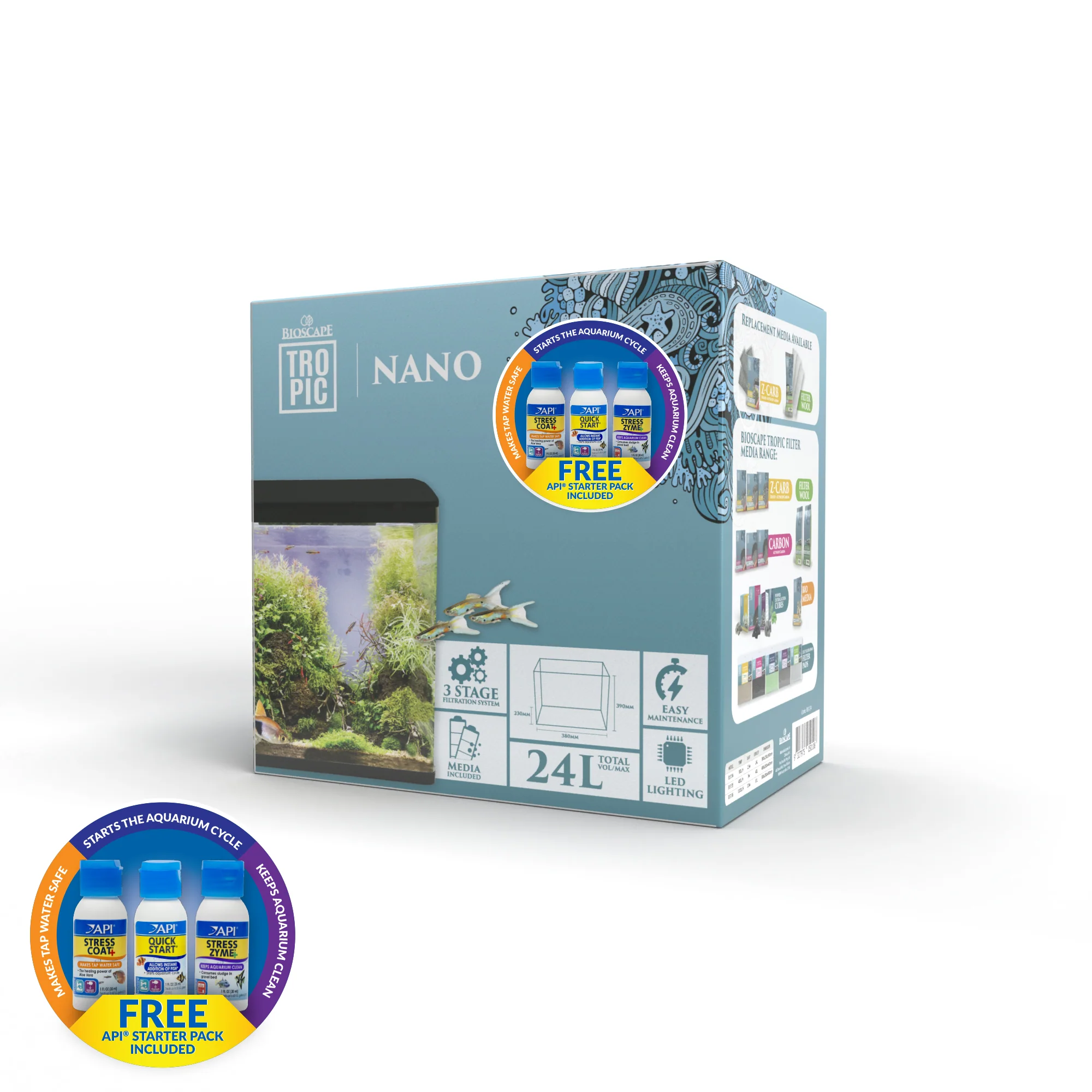 Bioscape Nano Aquarium Unit Black 24ltr 38 x 39 x 23cm