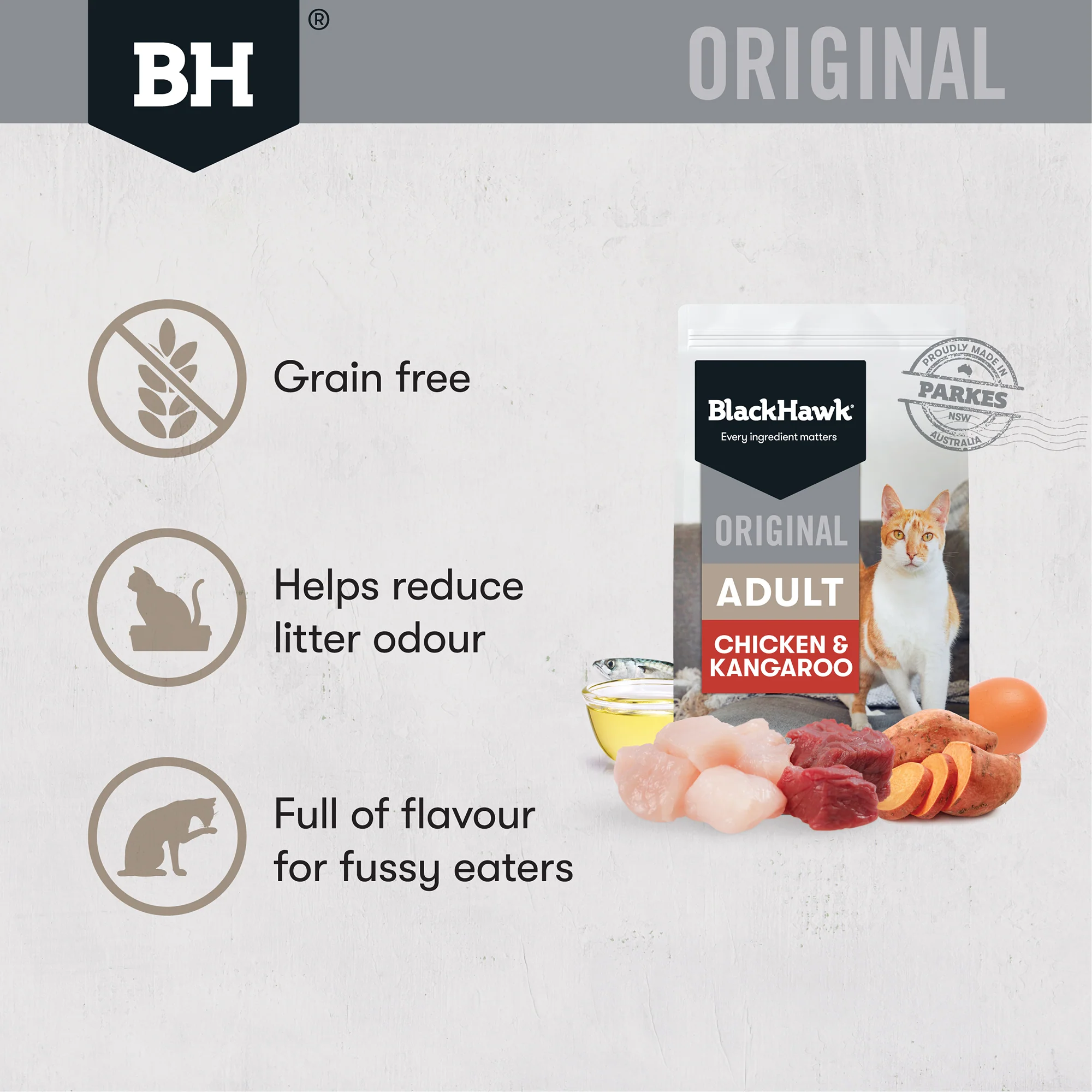 Black Hawk - Original Chicken & Kangaroo Cat Dry Food (2kg) - Image 3
