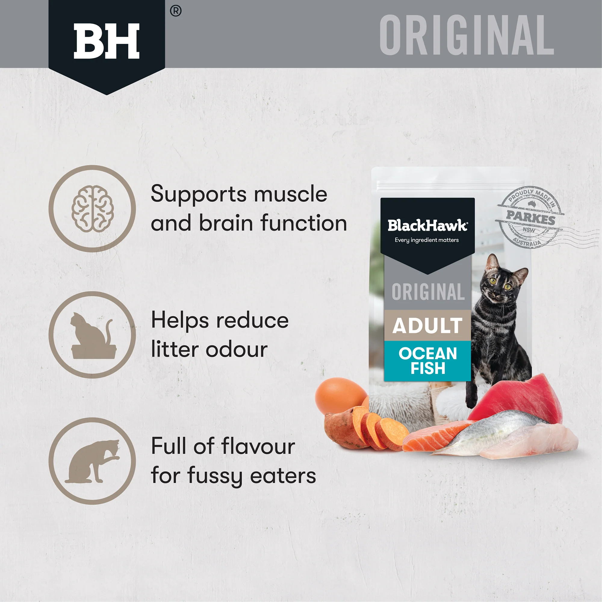 Black Hawk - Original Ocean Fish Cat Dry Food (2kg) - Image 3