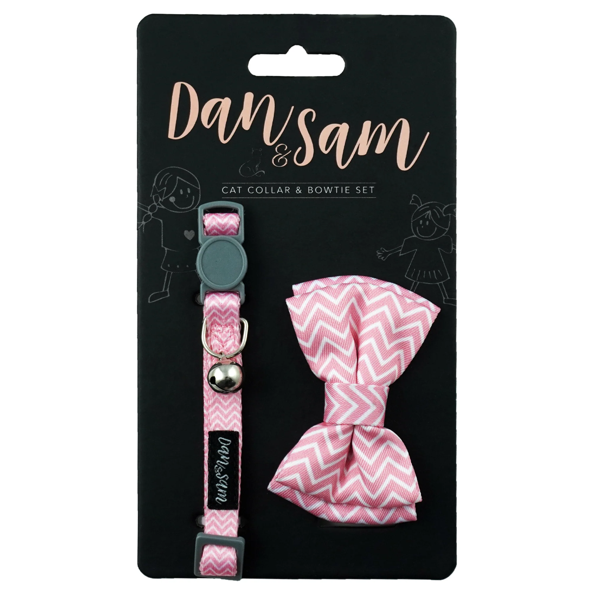 Dan & Sam - Cat Collar & Bowtie (Candy Floss) - Image 2