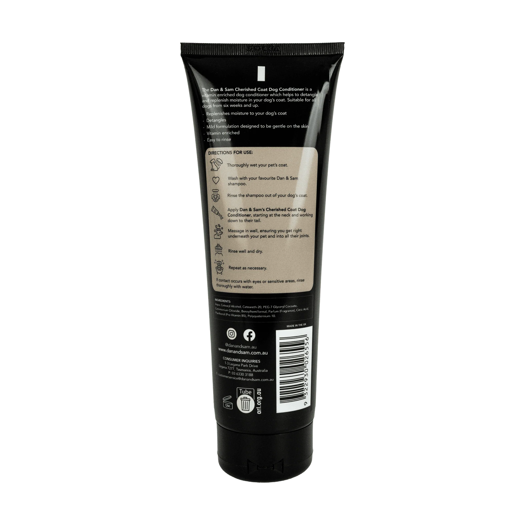 Dan & Sam Cherished Coat Dog Conditioner 250ml - Image 2