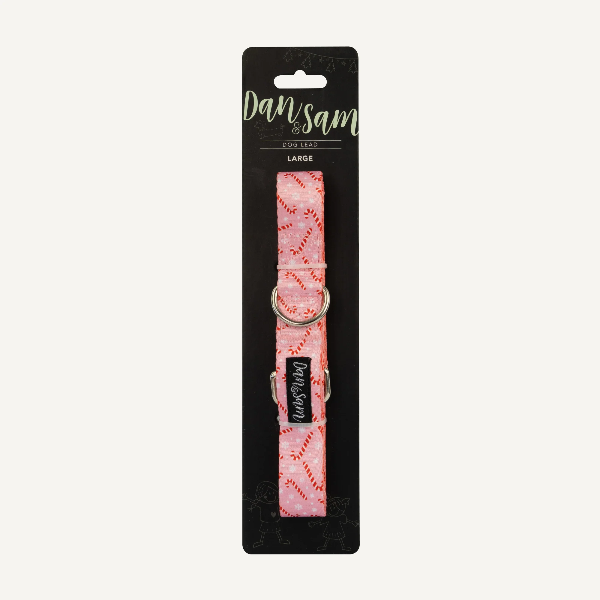 Dan & Sam - Dog Lead (Candy Cane Kisses) - Large - Image 2