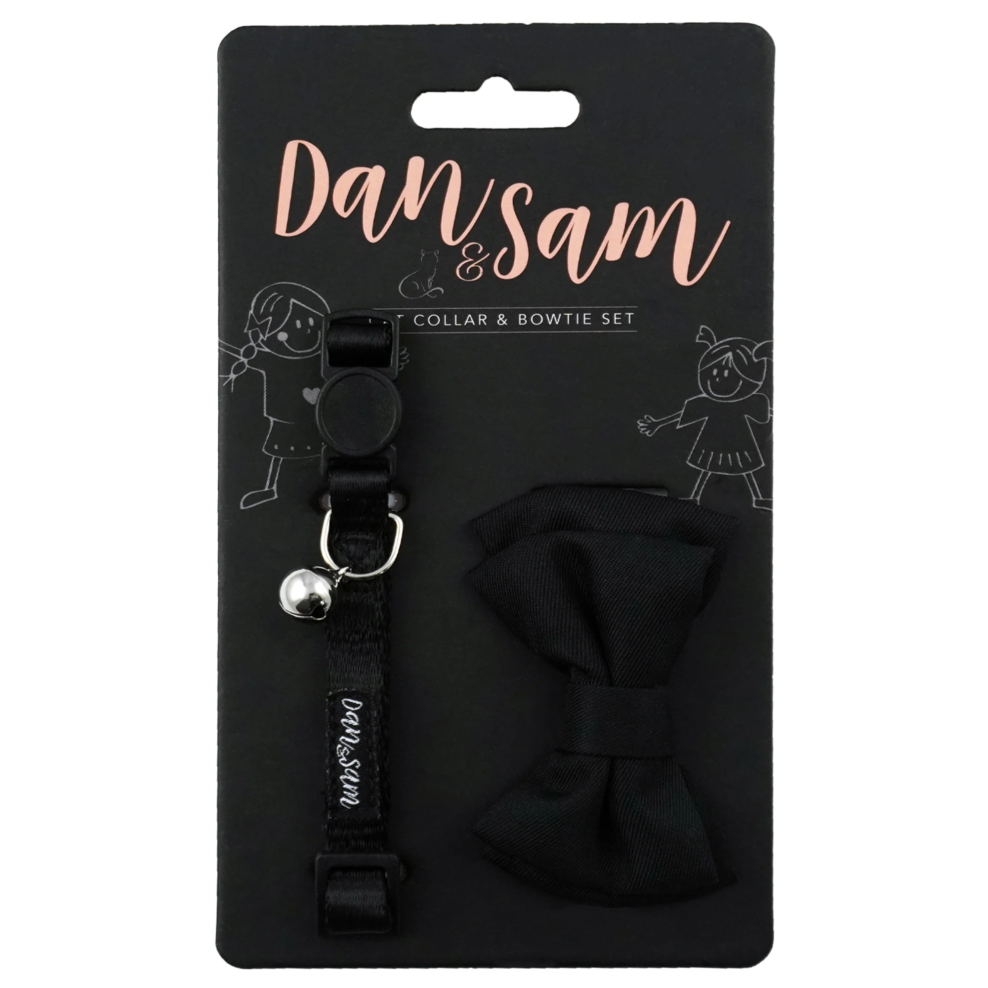 Dan & Sam - Cat Collar & Bowtie (Feeling Fancy Black) - Image 2