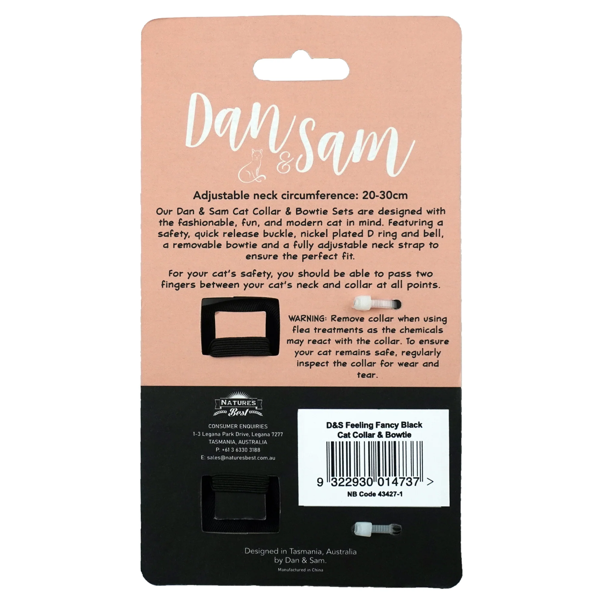 Dan & Sam - Cat Collar & Bowtie (Feeling Fancy Black) - Image 3