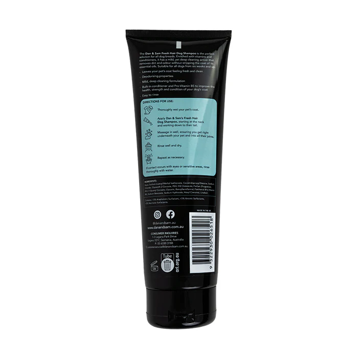 Dan & Sam Fresh Hair Dog Shampoo 250ml - Image 2