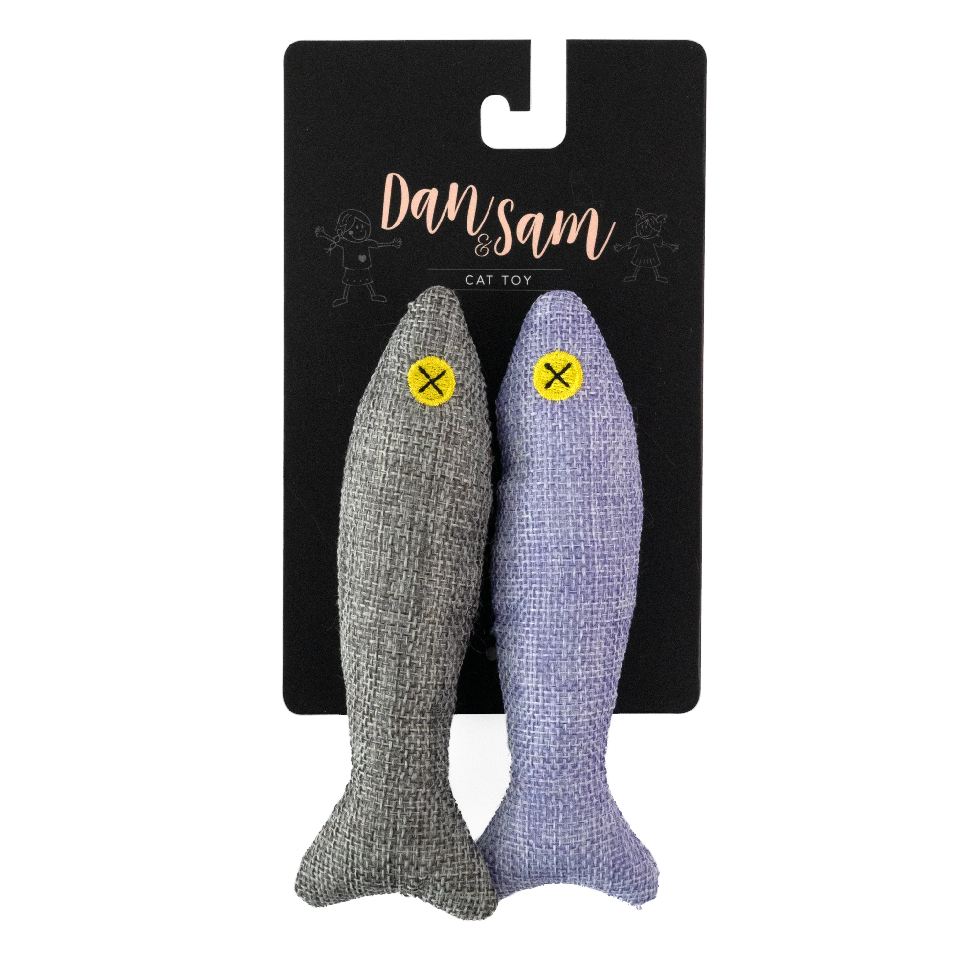 Dan & Sam Grey and Purple Soft Fish Toys