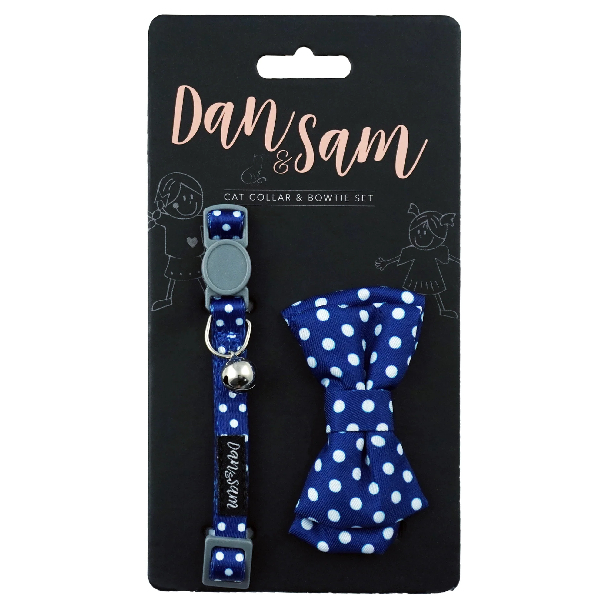 Dan & Sam - Cat Collar & Bowtie (Navy Dream) - Image 2
