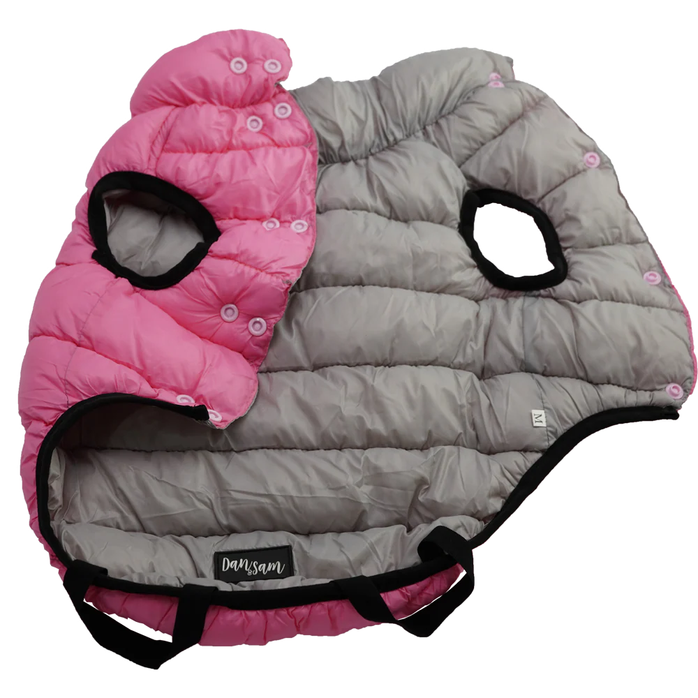 Dan & Sam - Reversible Puffer Jacket (Pink/Grey) - Image 3
