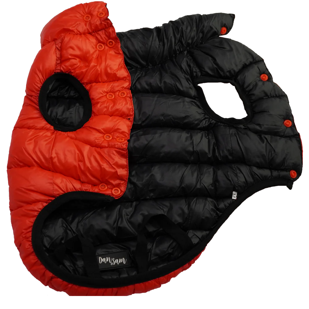 Dan & Sam - Reversible Puffer Jacket (Red/Black) - Image 3