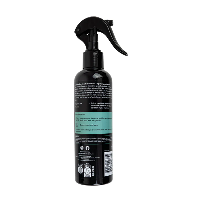 Dan & Sam Sensitive No Rinse Dog Shampoo Spray 250ml - Image 2