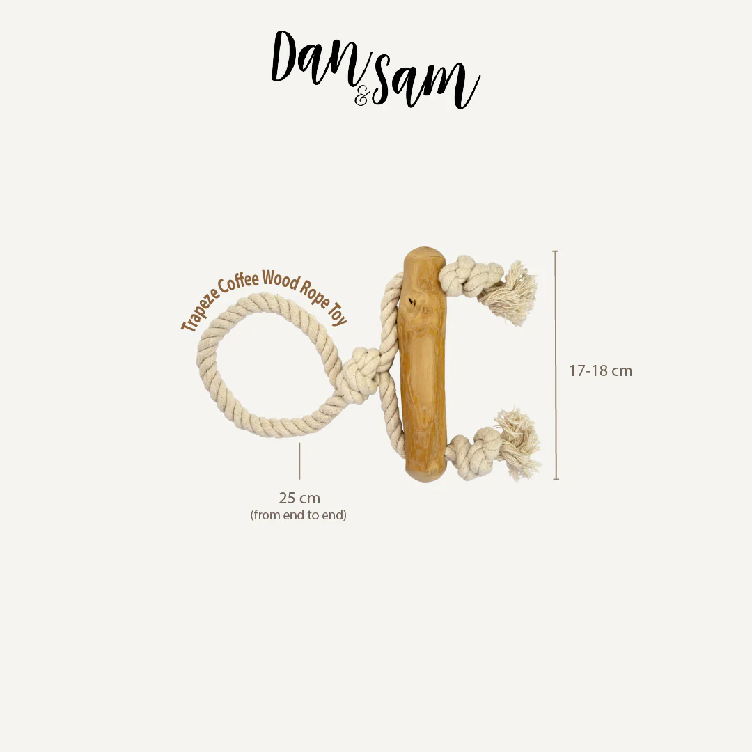 Dan & Sam - Trapeze Coffee Wood Rope Toy - Image 4