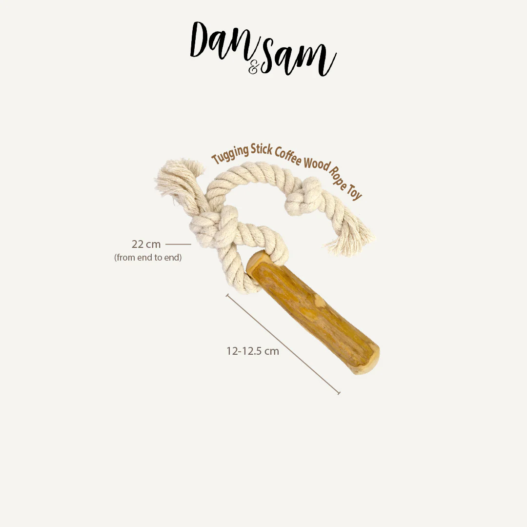 Dan & Sam - Tugging Stick Coffee Wood Rope Toy - Image 4