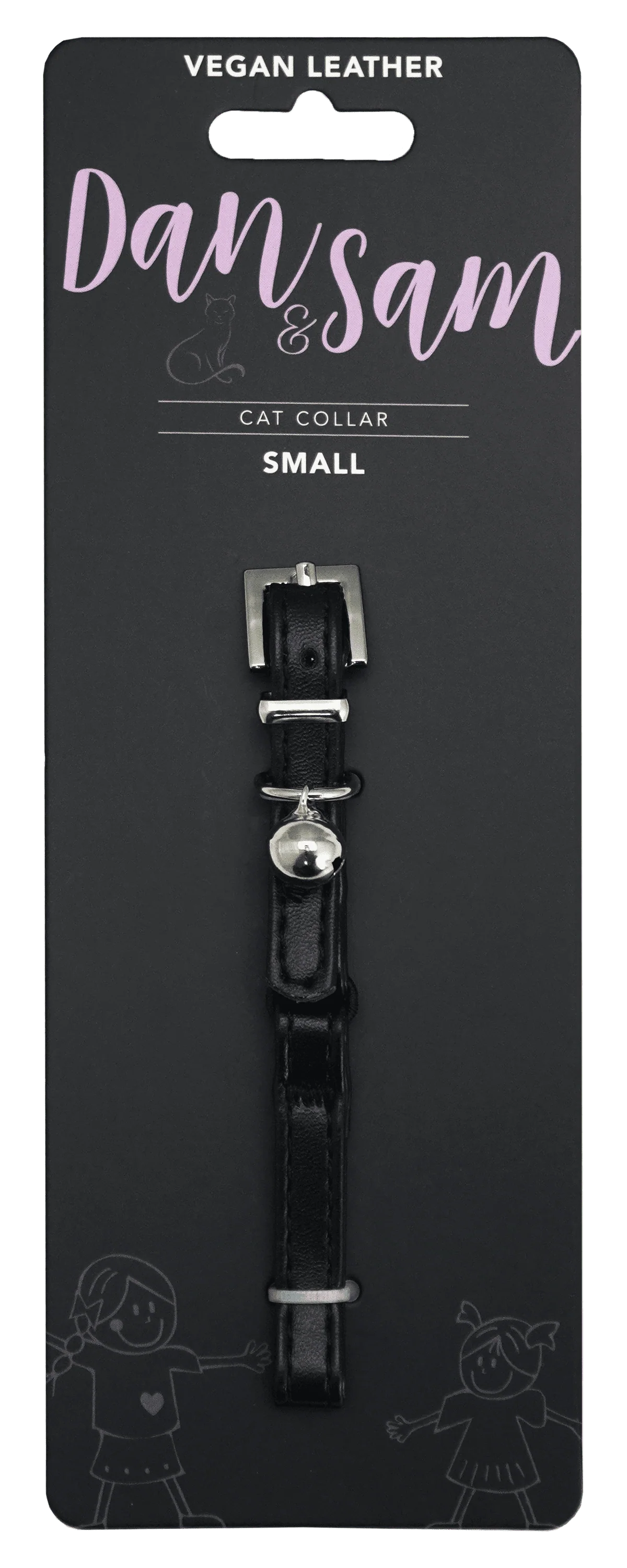 Dan & Sam - Vegan Leather Cat Collar (Black) - Image 2
