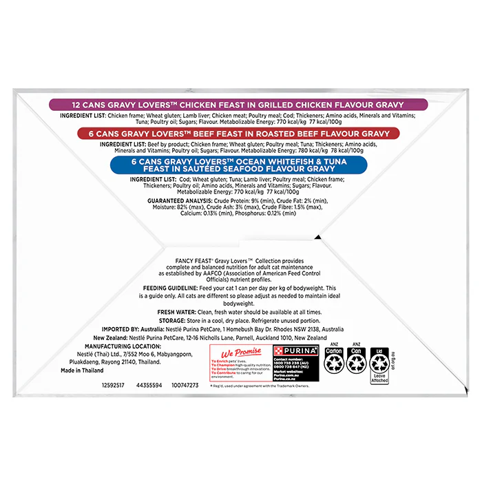 FANCY FEAST - Adult Gravy Lovers Poultry & Beef Collection Wet Cat Food (85g x 24pk) - Image 3