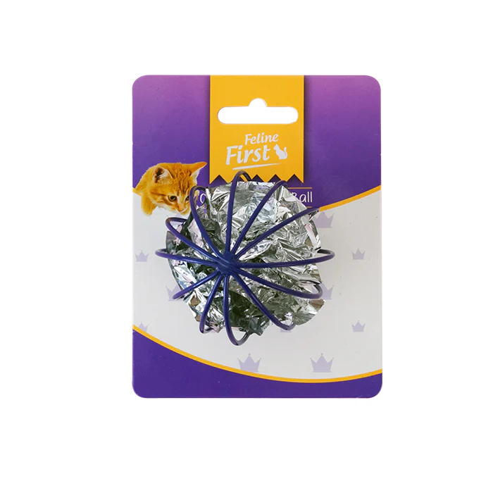 Feline First Caged Crinkle Ball