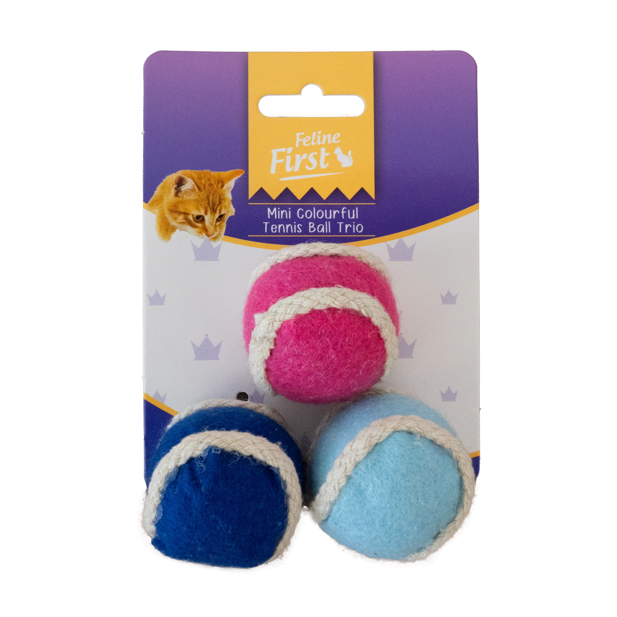 Feline First Mini Colourful Tennis Ball Trio