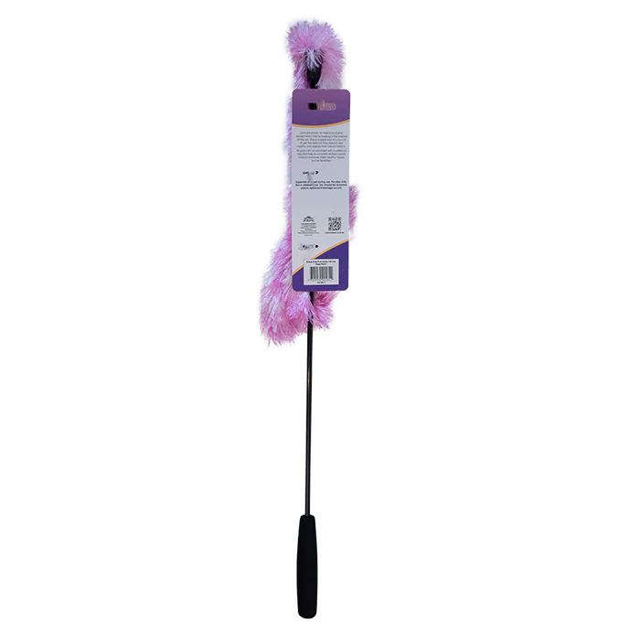 Feline First Pink Fluffy Tail Cat Wand - Image 3
