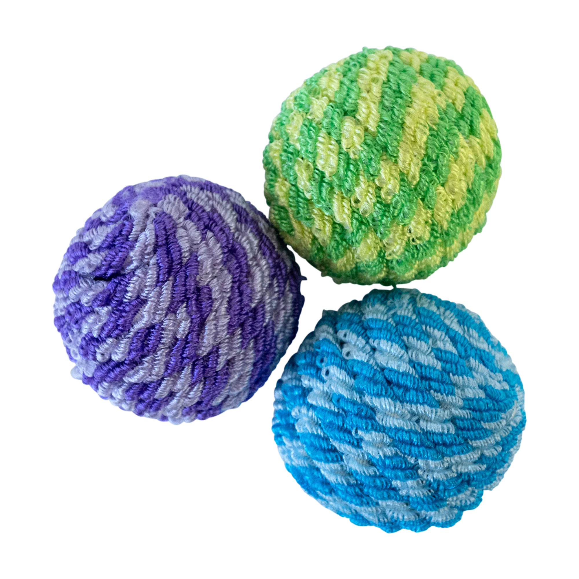 Feline First Striped Rope Ball Trio