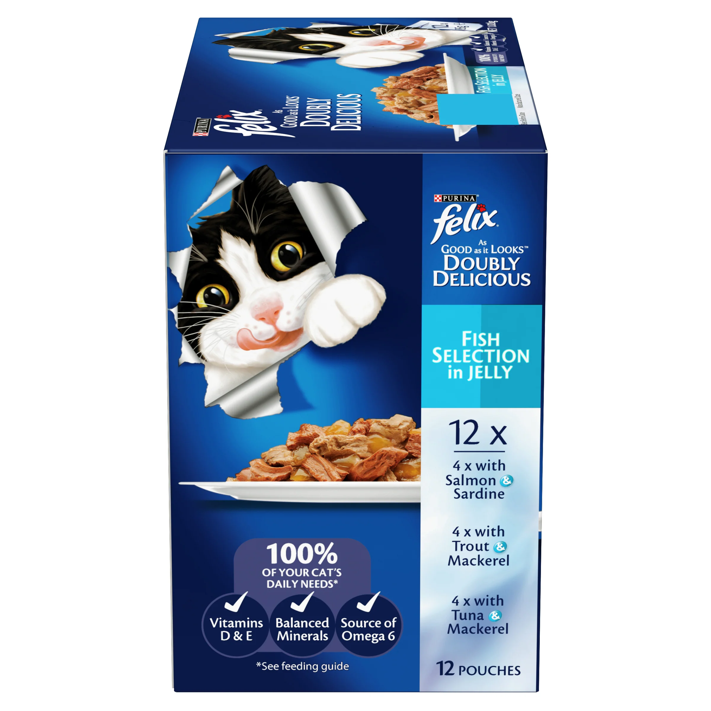 FELIX - Adult Doubly Delicious Fish Selection in Jelly Wet Cat Food (85g x 12pk) - Image 3