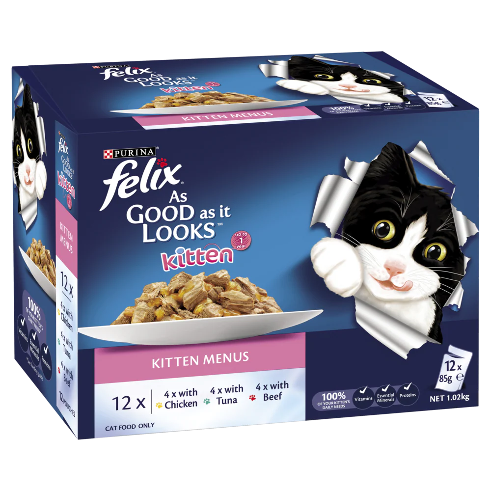 FELIX - Multi-Pack Kitten Menus in Jelly Wet Cat Food (85g x 12pk)