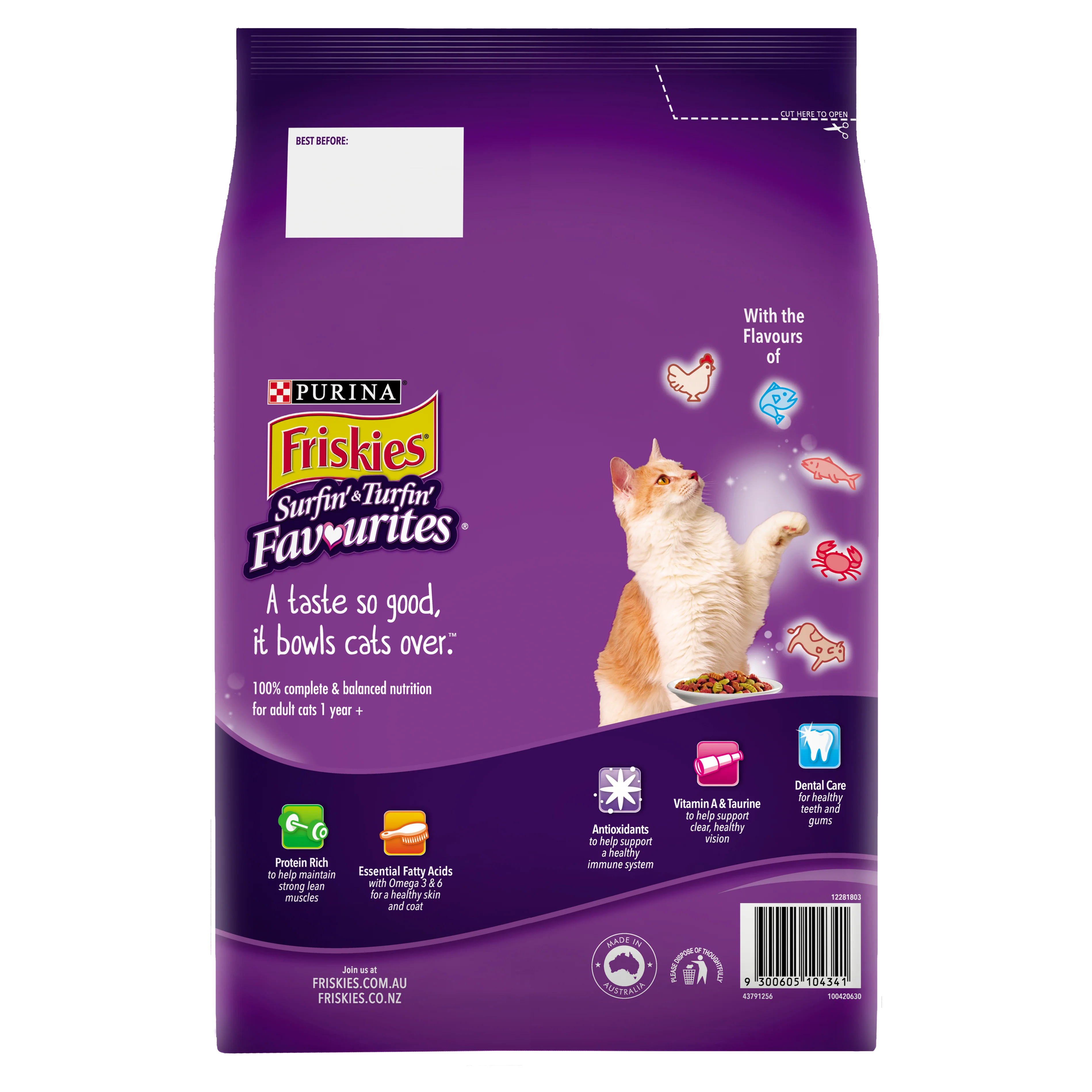 Friskies - Adult Surfin Turfin Dry Cat Food (2.5kg) - Image 2