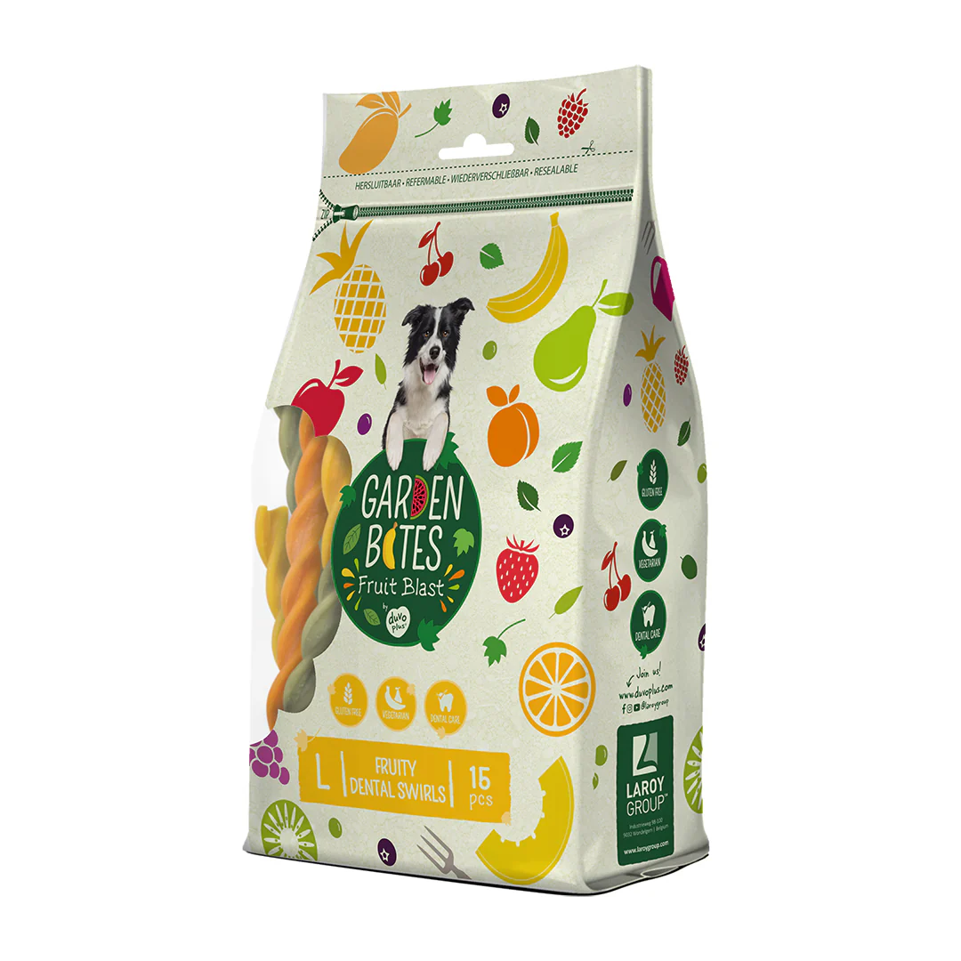 Garden Bites Fruity Dental Swirls 16cm Large 15pk