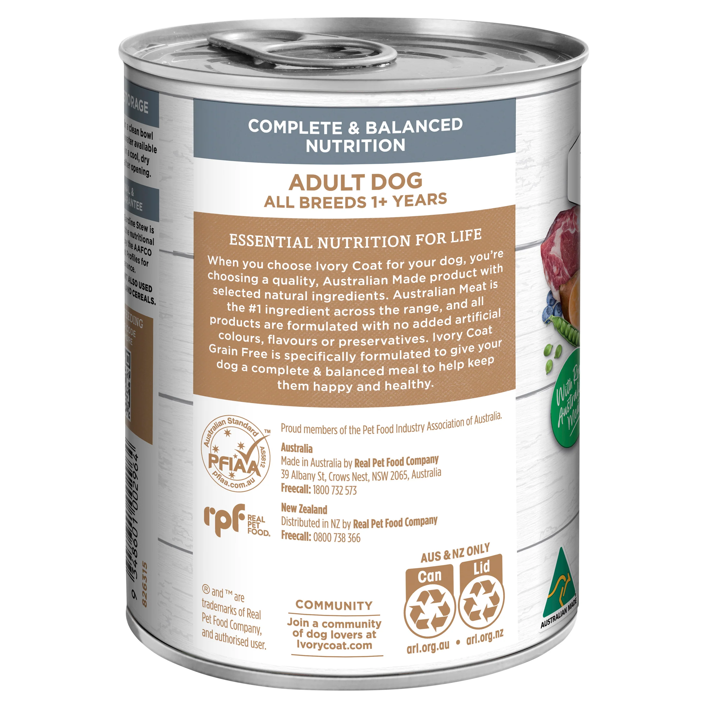 Ivory Coat - Grain Free Adult Wet Dog Food Lamb & Sardine Stew (400g) - Image 2