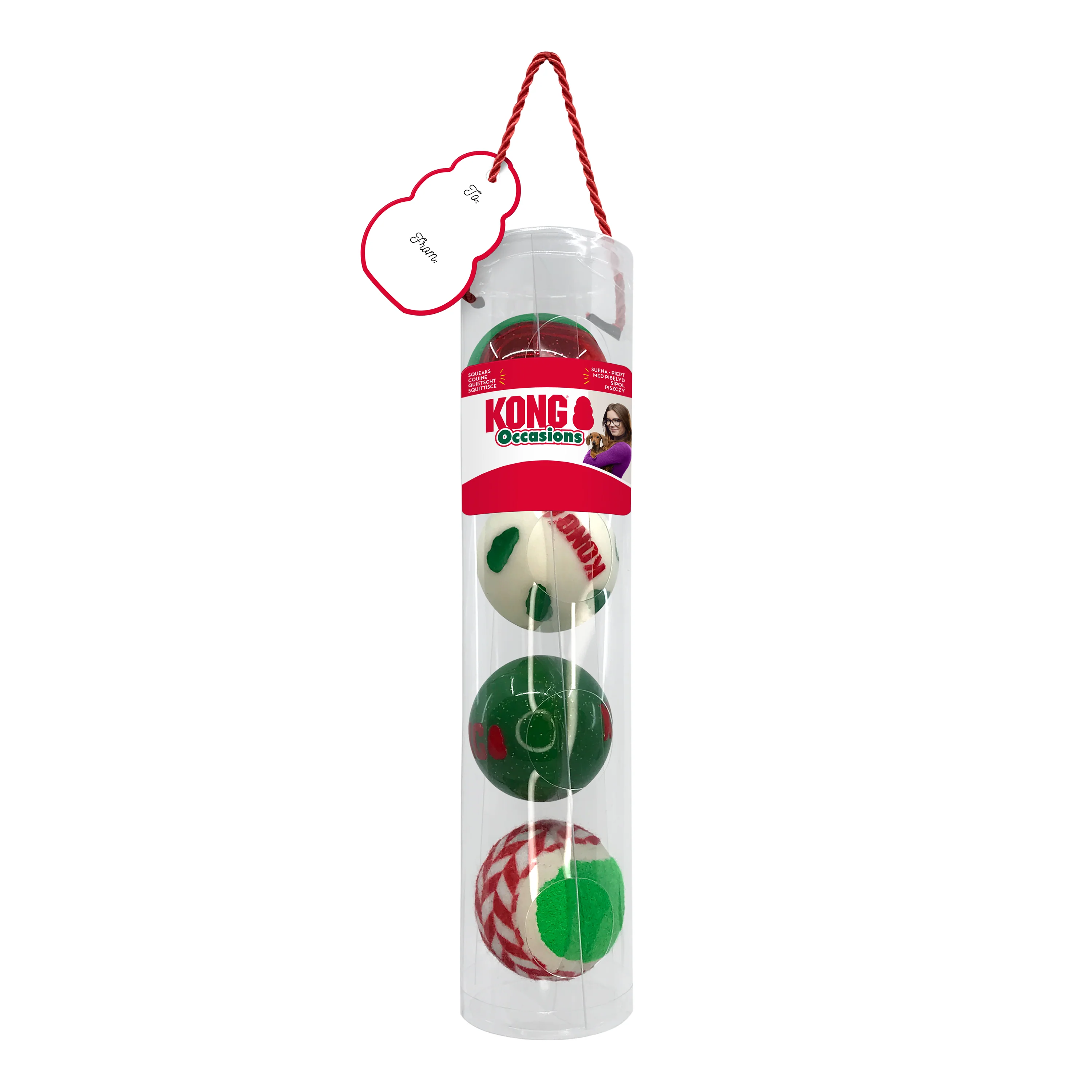 KONG - Holiday Occasions Signature Balls (Medium) (4pk)