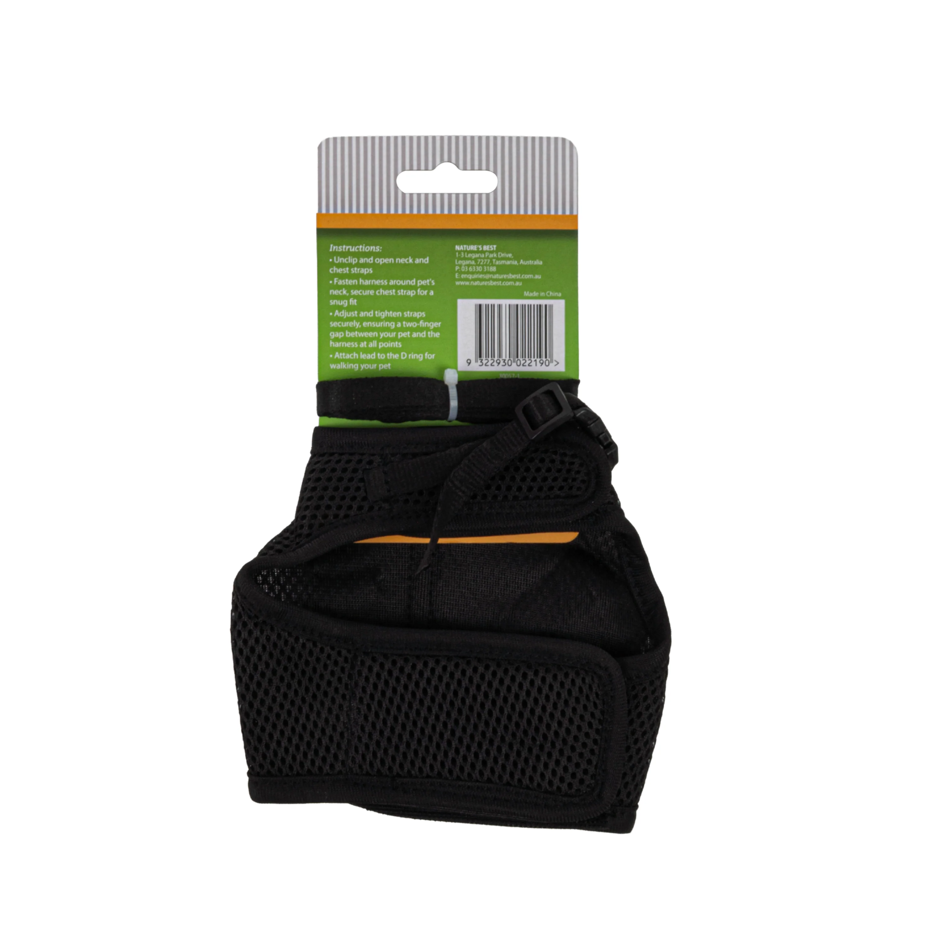 Peckish Small Animal Harness and Lead Black - Large - Image 2