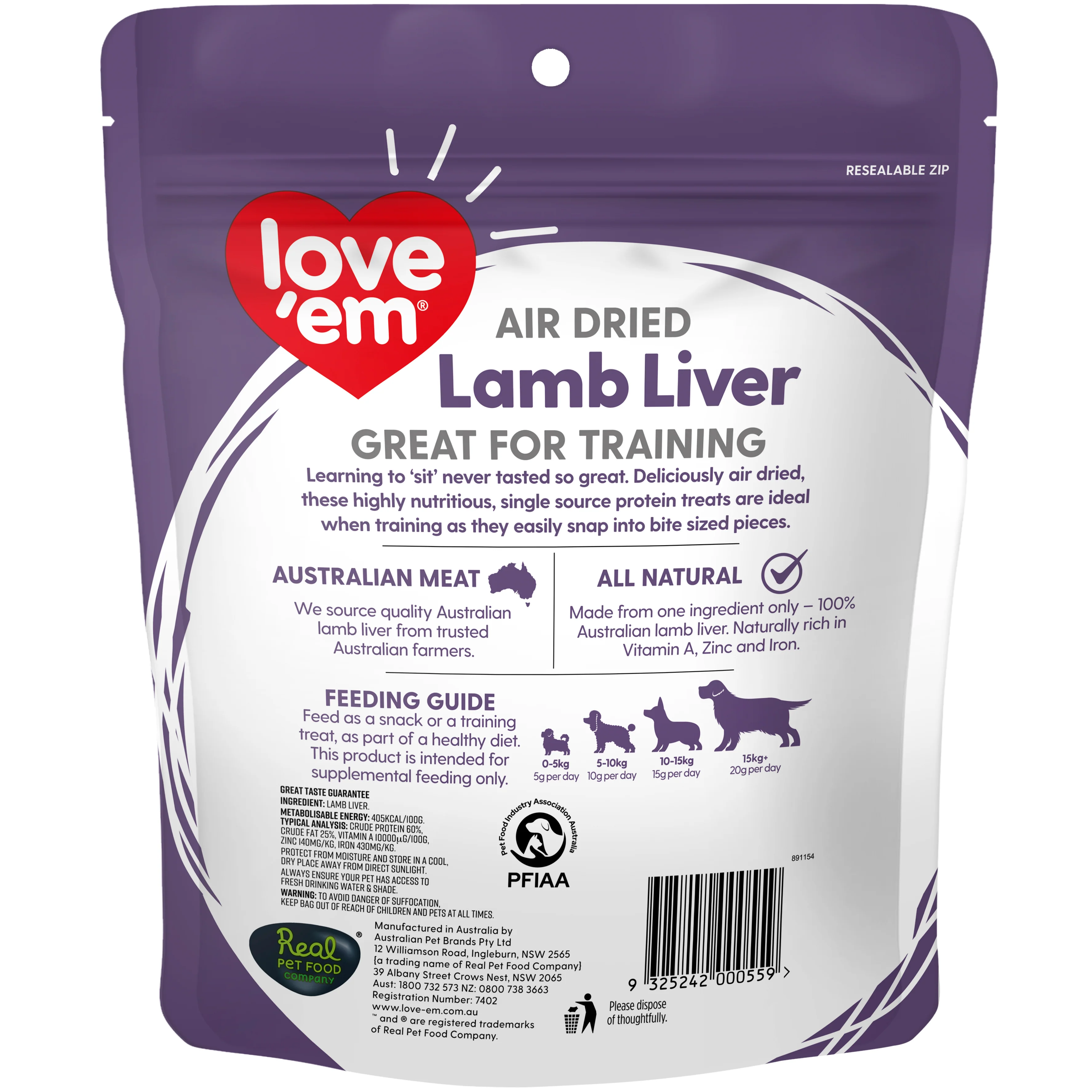 love em - Lamb Liver Air Dried Dog Treat (200g) - Image 2
