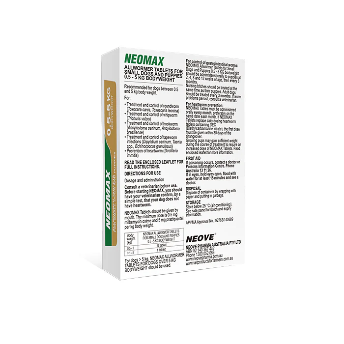 NEOMAX Allwormer for Puppies & Small Dogs (0-5kg) 2 Pack - Image 3