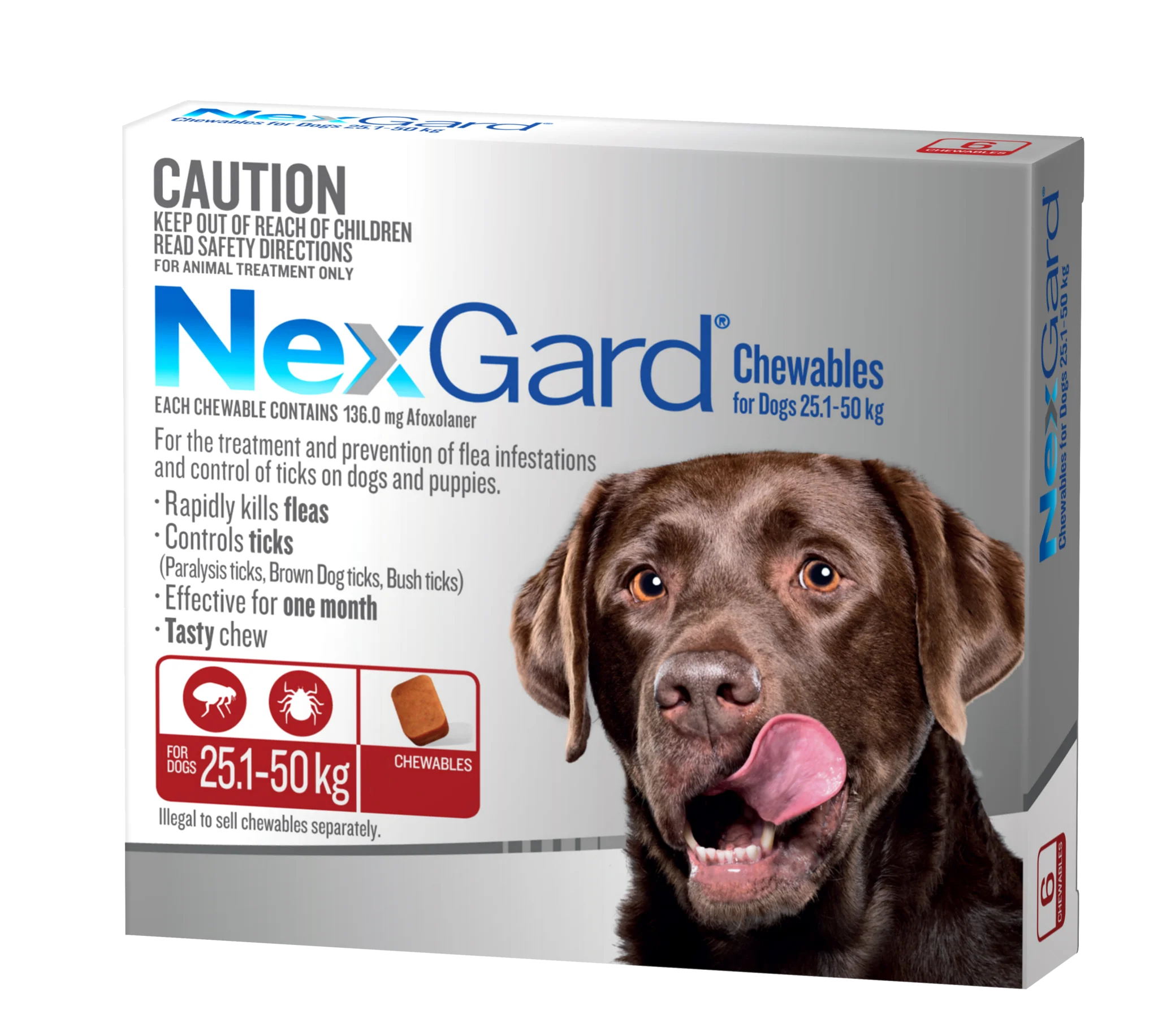 NexGard Chewables Dog - 25.1-50kg (6pk)