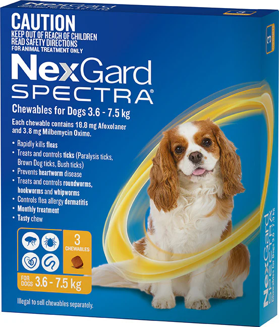 NexGard Spectra - Chewables for Dogs (3.6-7.5kg) (3pk)