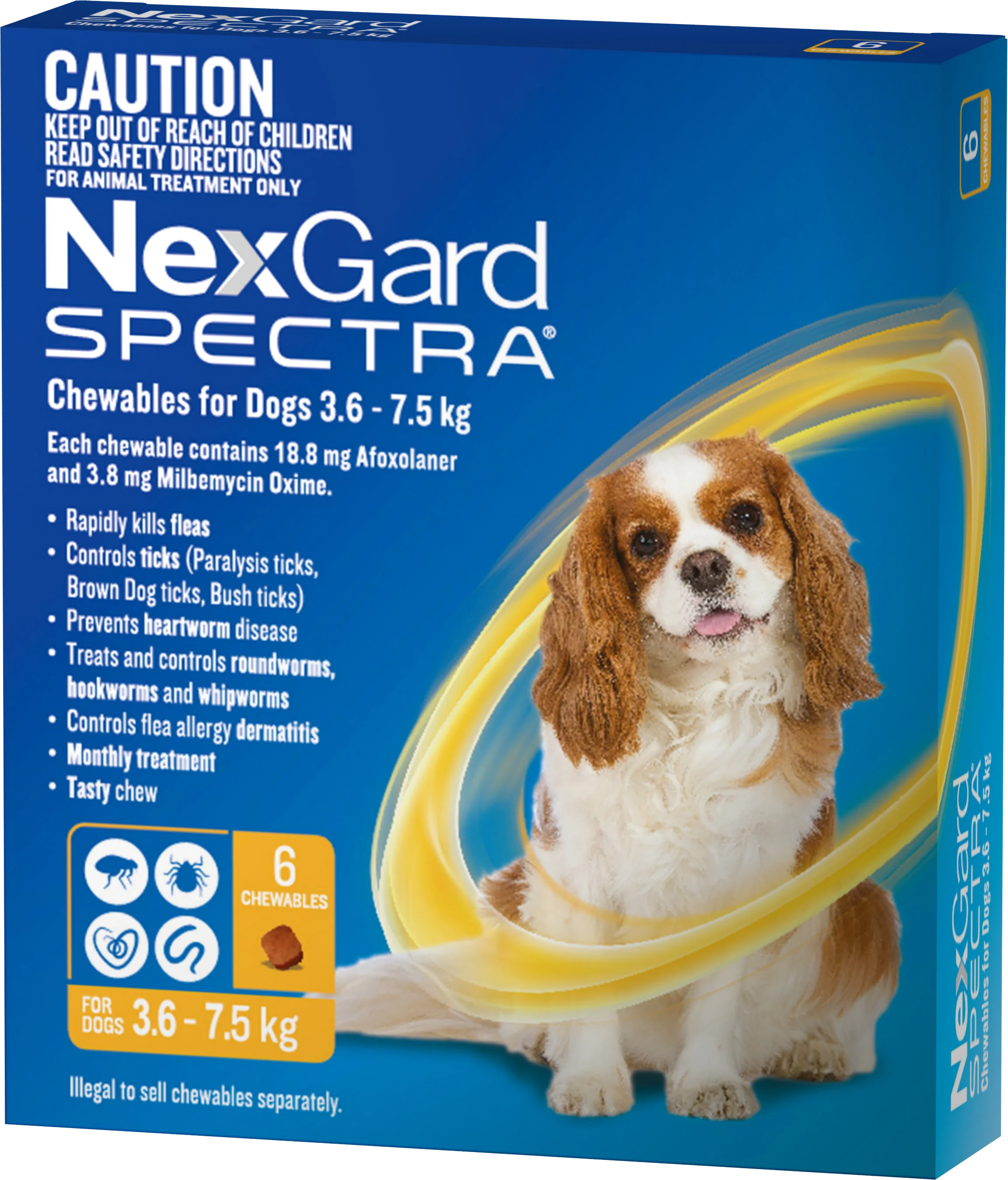 NexGard Spectra - Chewables for Dogs (3.6-7.5kg) (6pk)