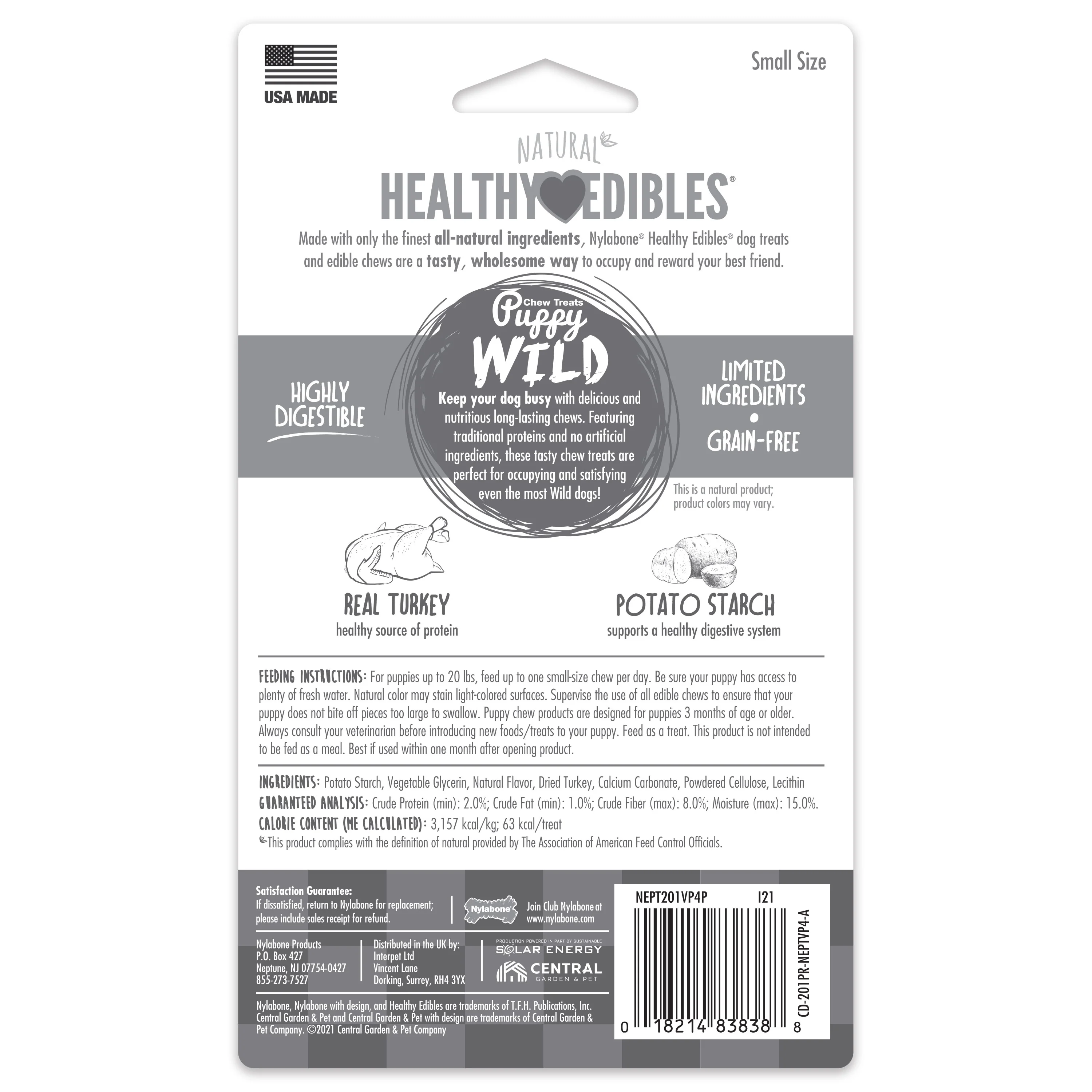 Nylabone Healthy Edibles Wild Puppy Small - Turkey 4pk - Image 2