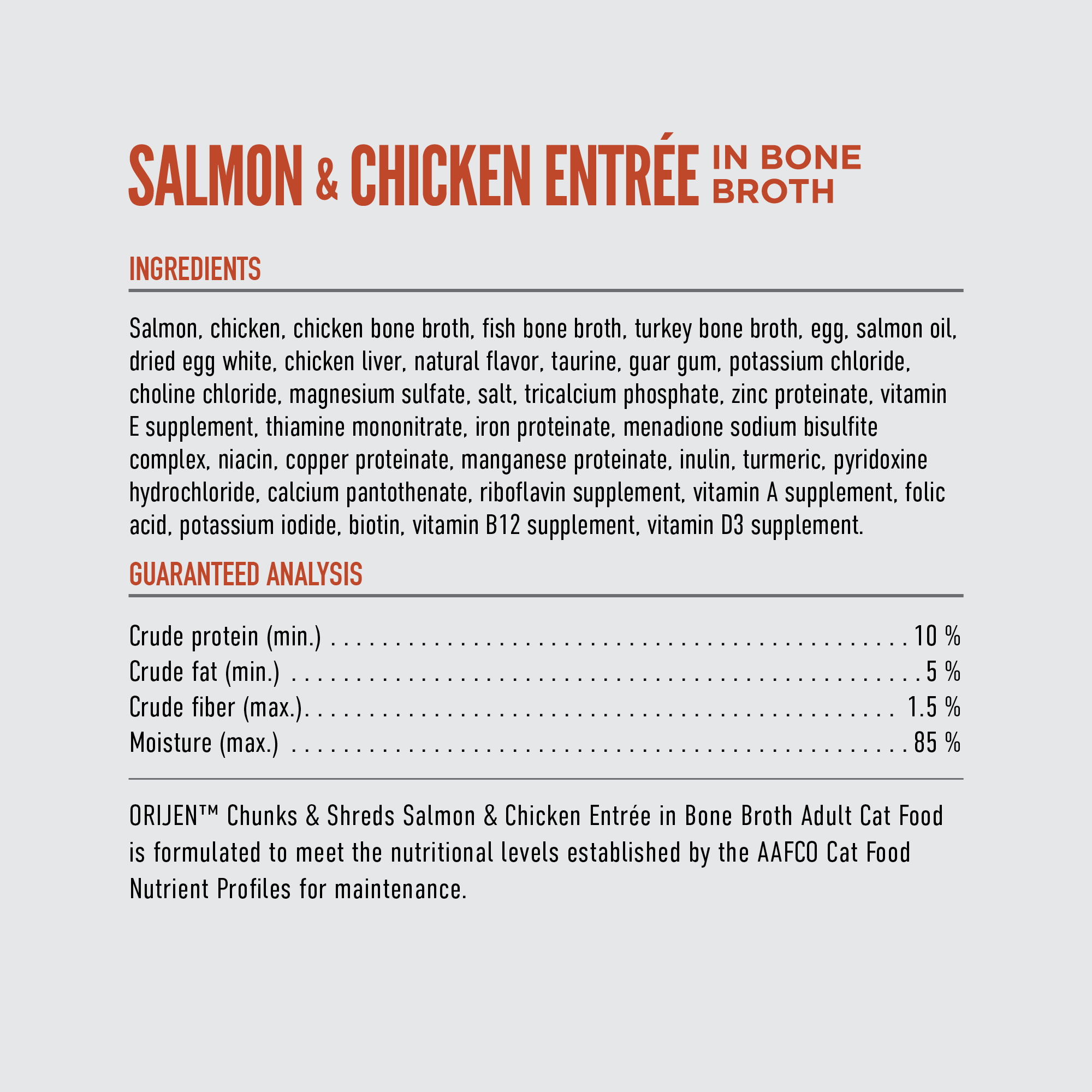 Orijen Cat Chunks and Shreds Salmon & Chicken 6x155g - Image 3